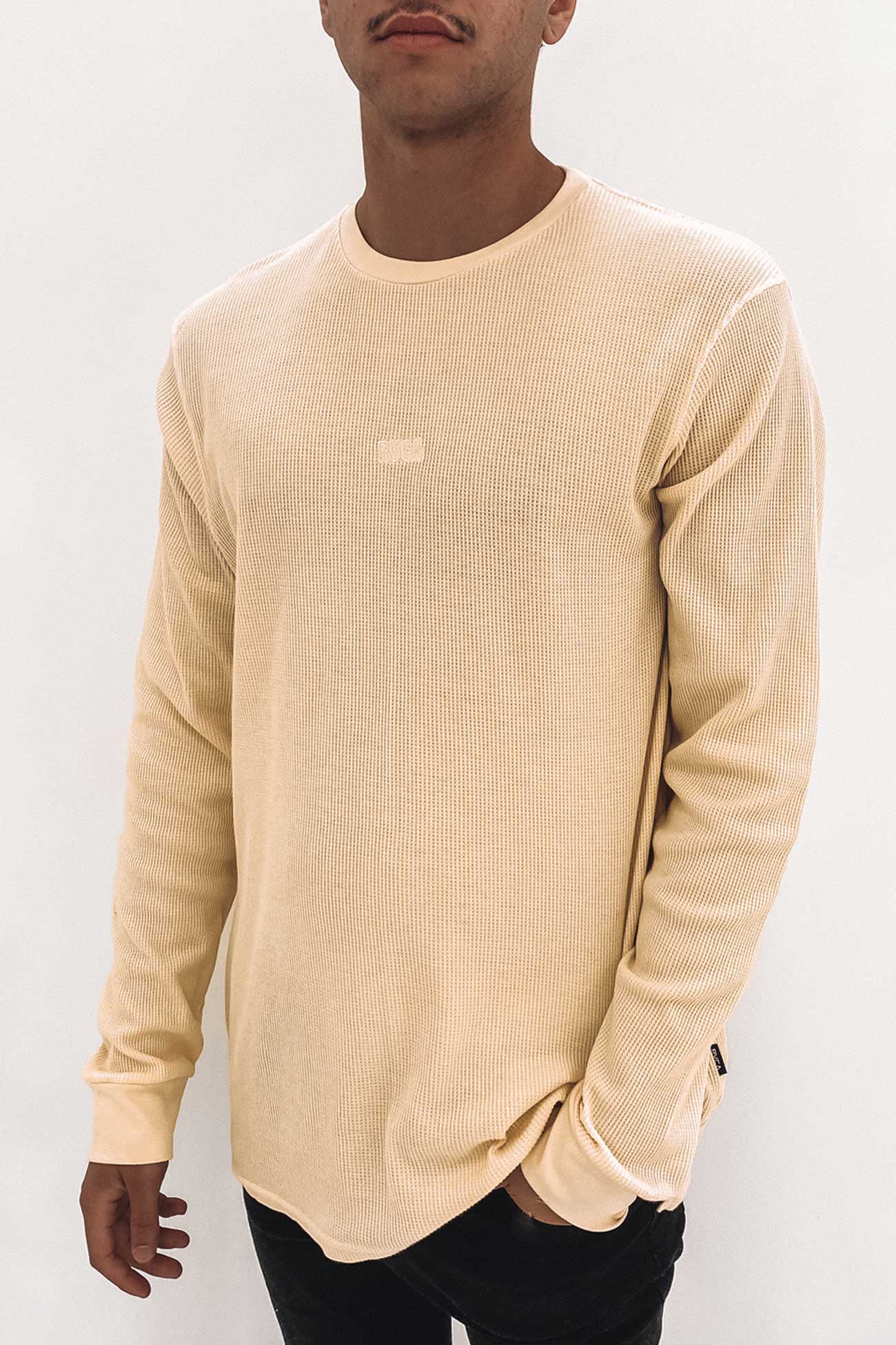 RVCA Warp Waffle Long Sleeve Tee Bleached