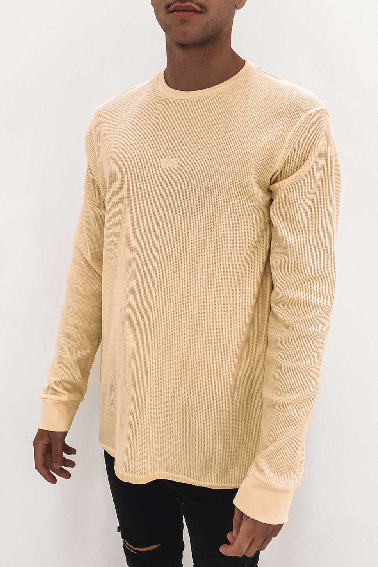 RVCA Warp Waffle Long Sleeve Tee Bleached