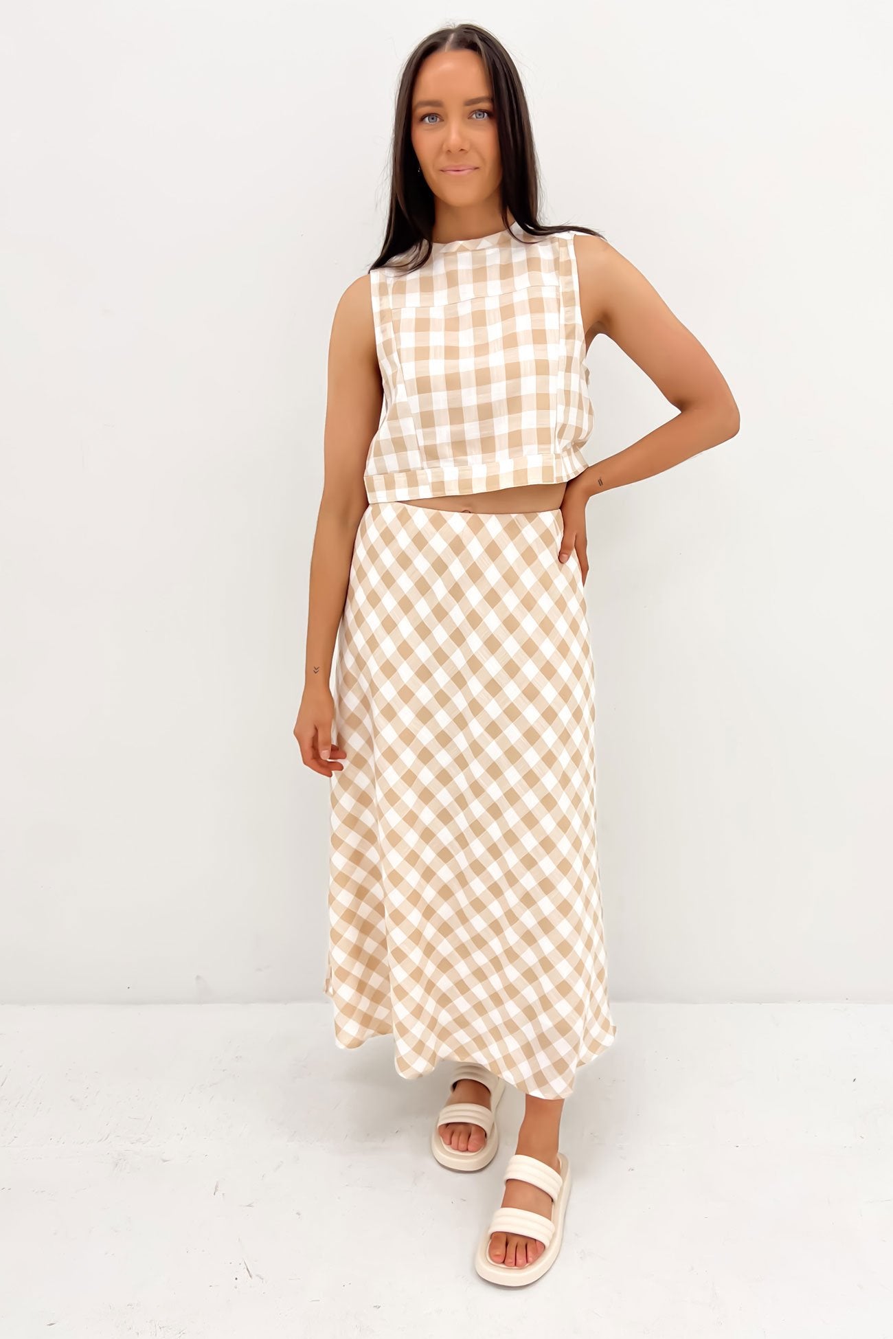 Raine Set Beige Gingham