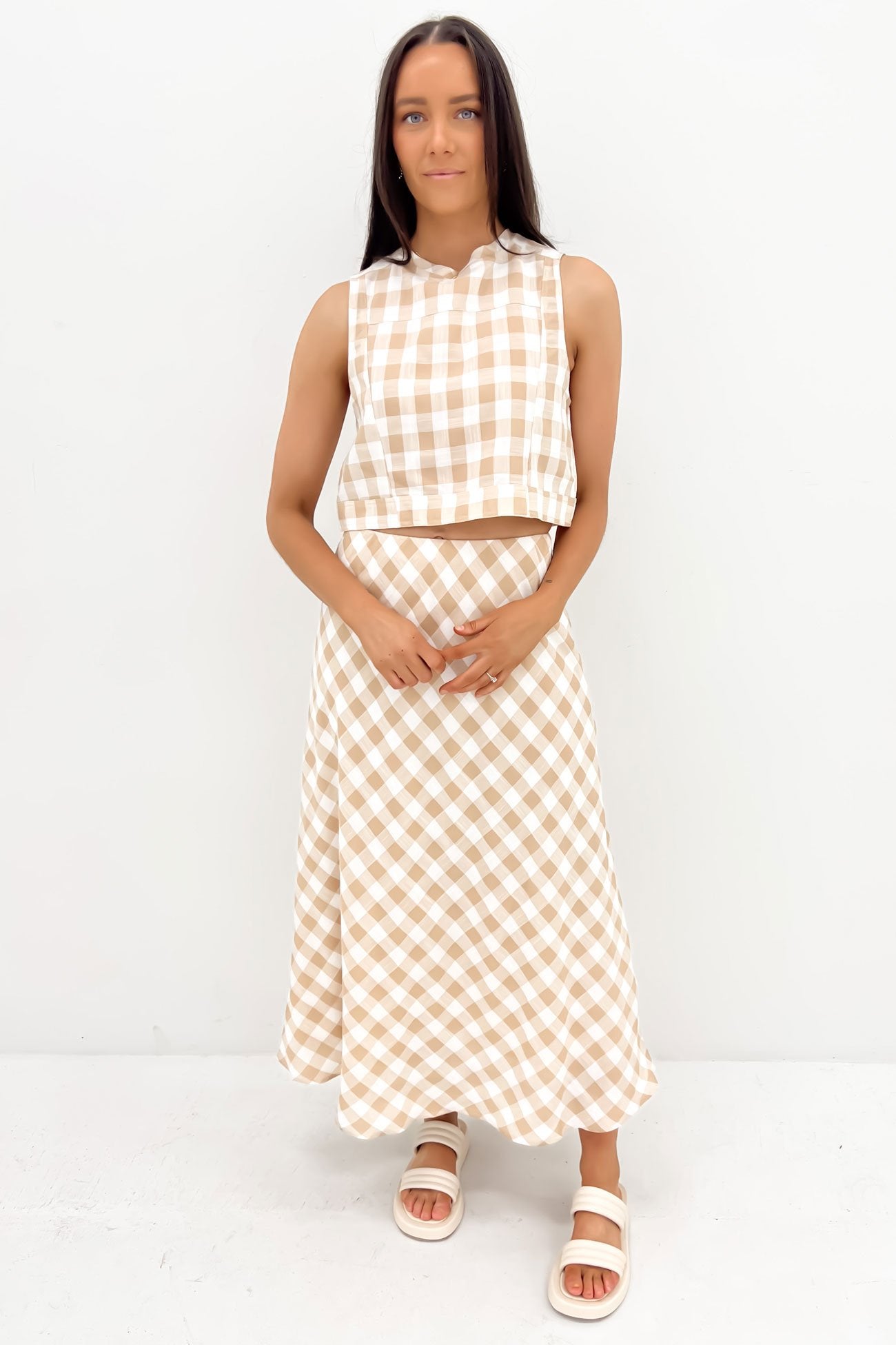 Raine Set Beige Gingham