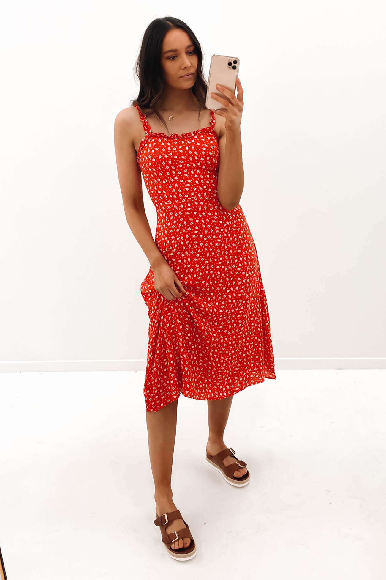 Rani Midi Dress Red