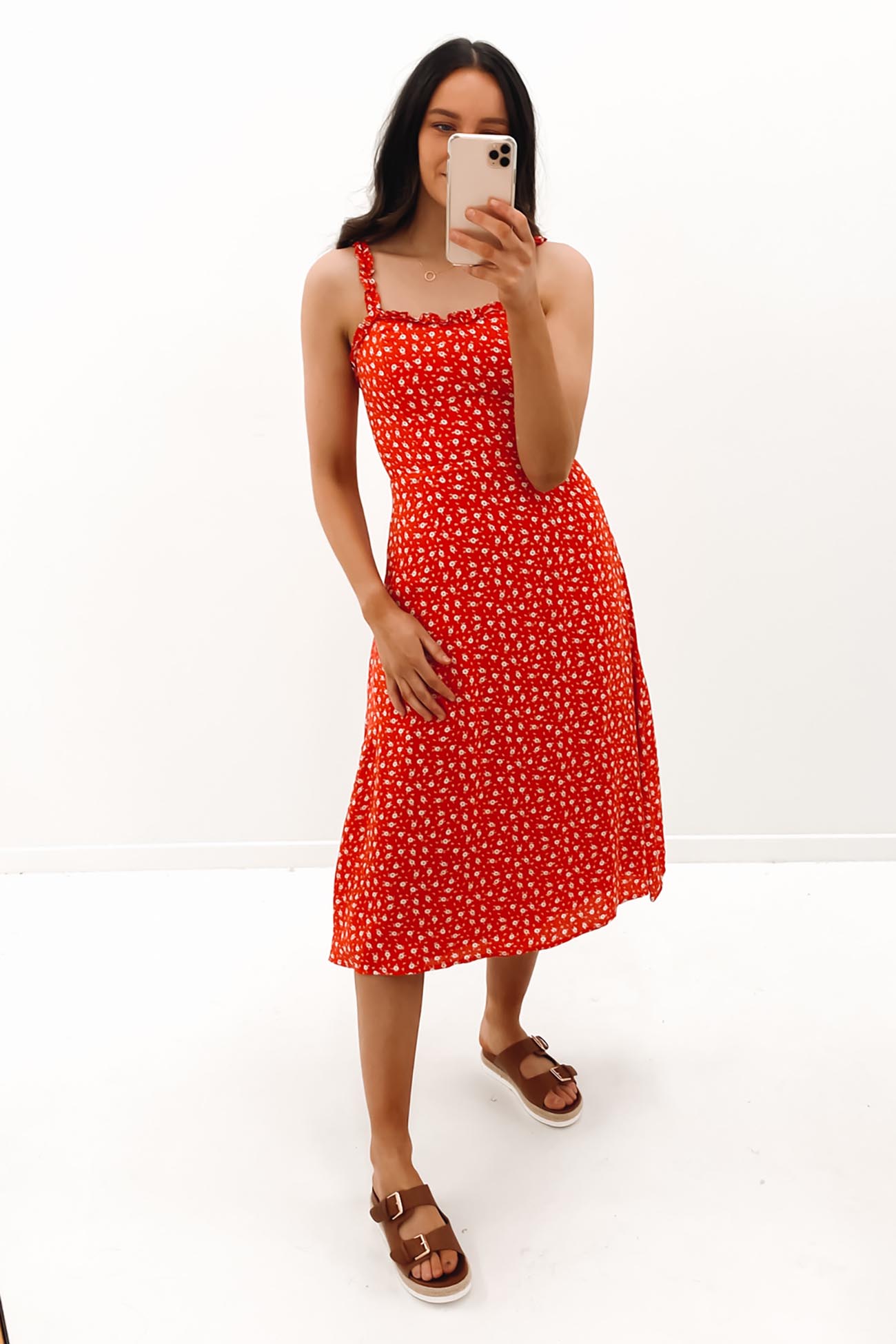 Rani Midi Dress Red