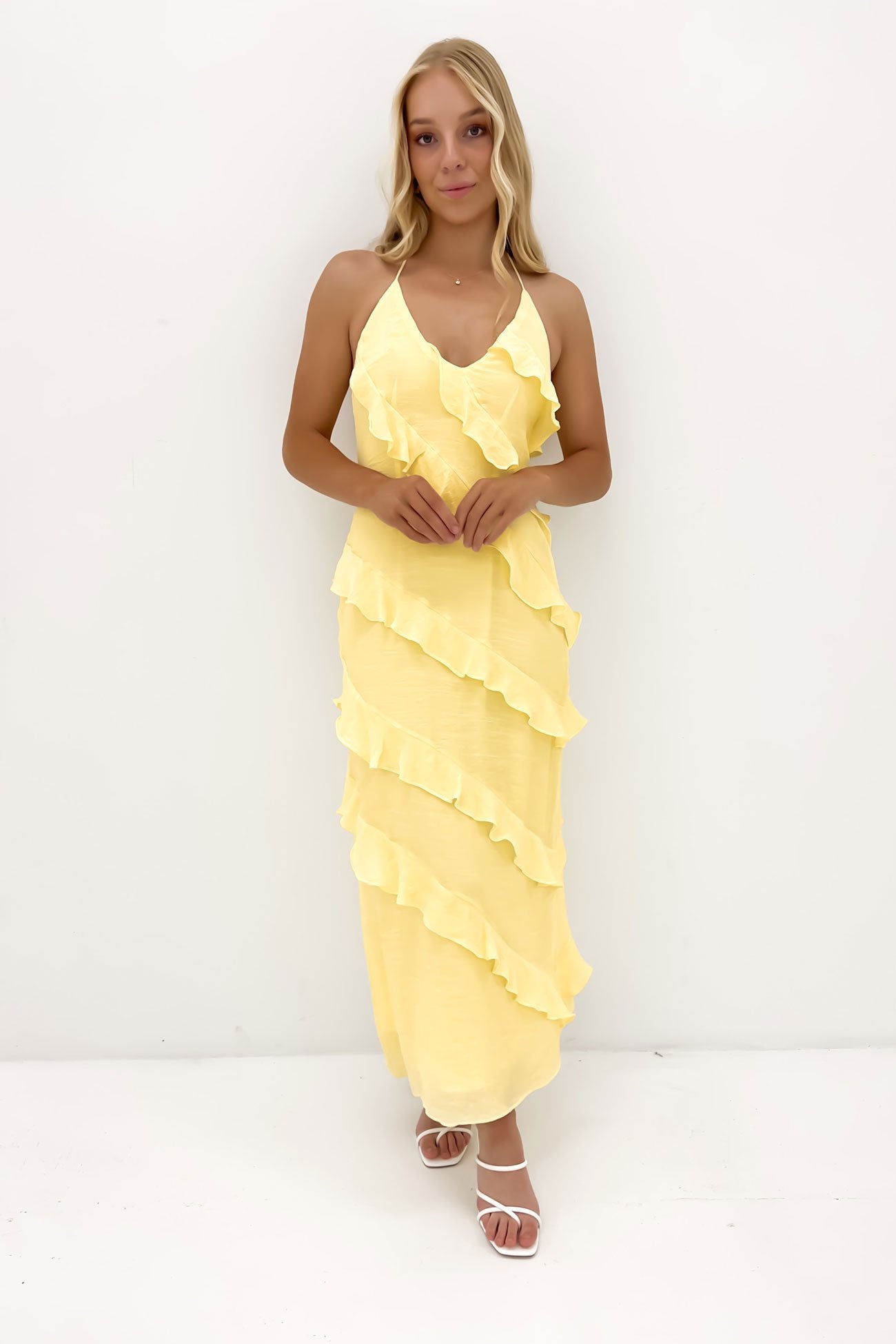 Reid Midi Dress Lemon