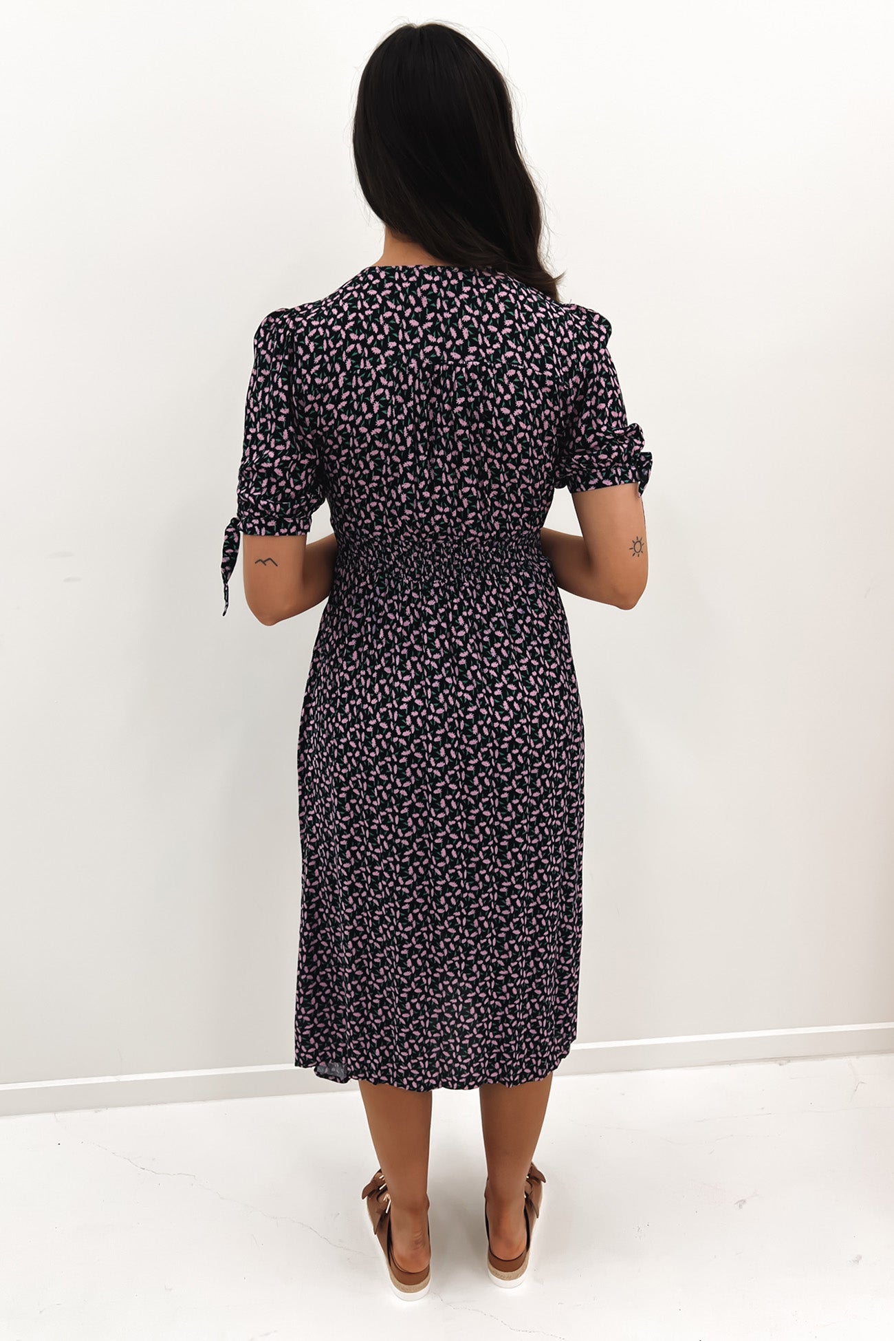 Ren Midi Dress Navy Floral