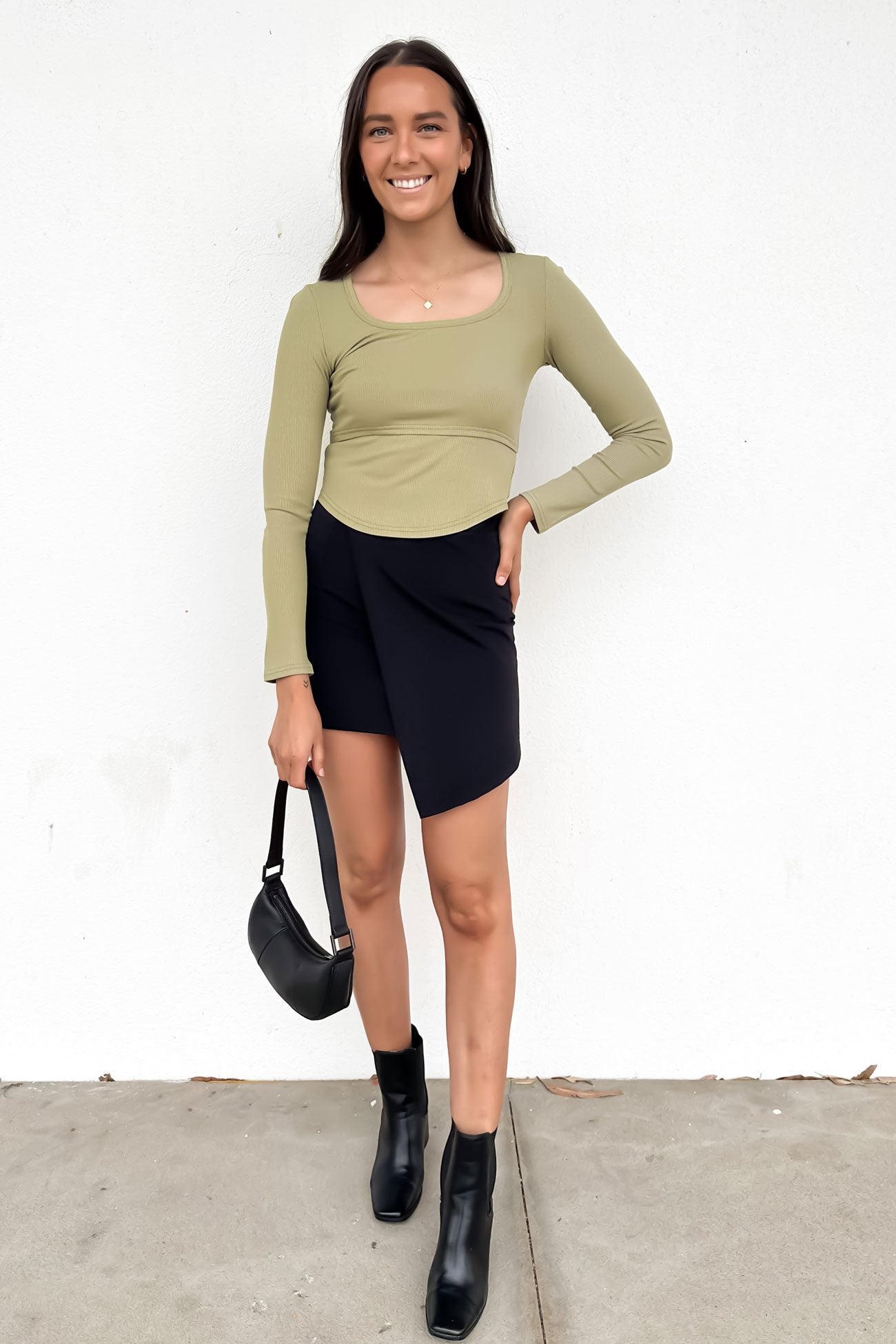 Rhiannon Long Sleeve Top Khaki