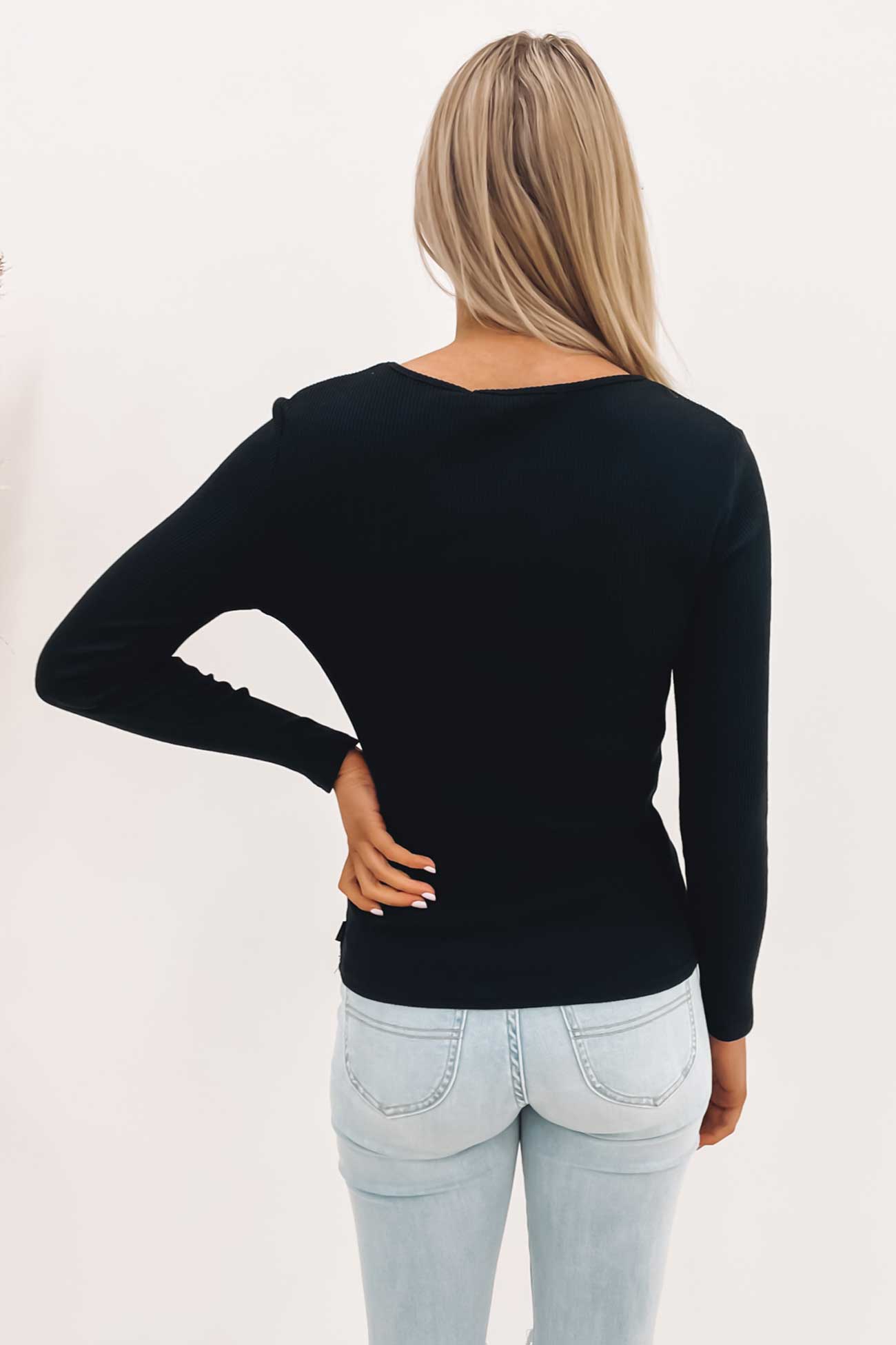 Rib Long Sleeve Black