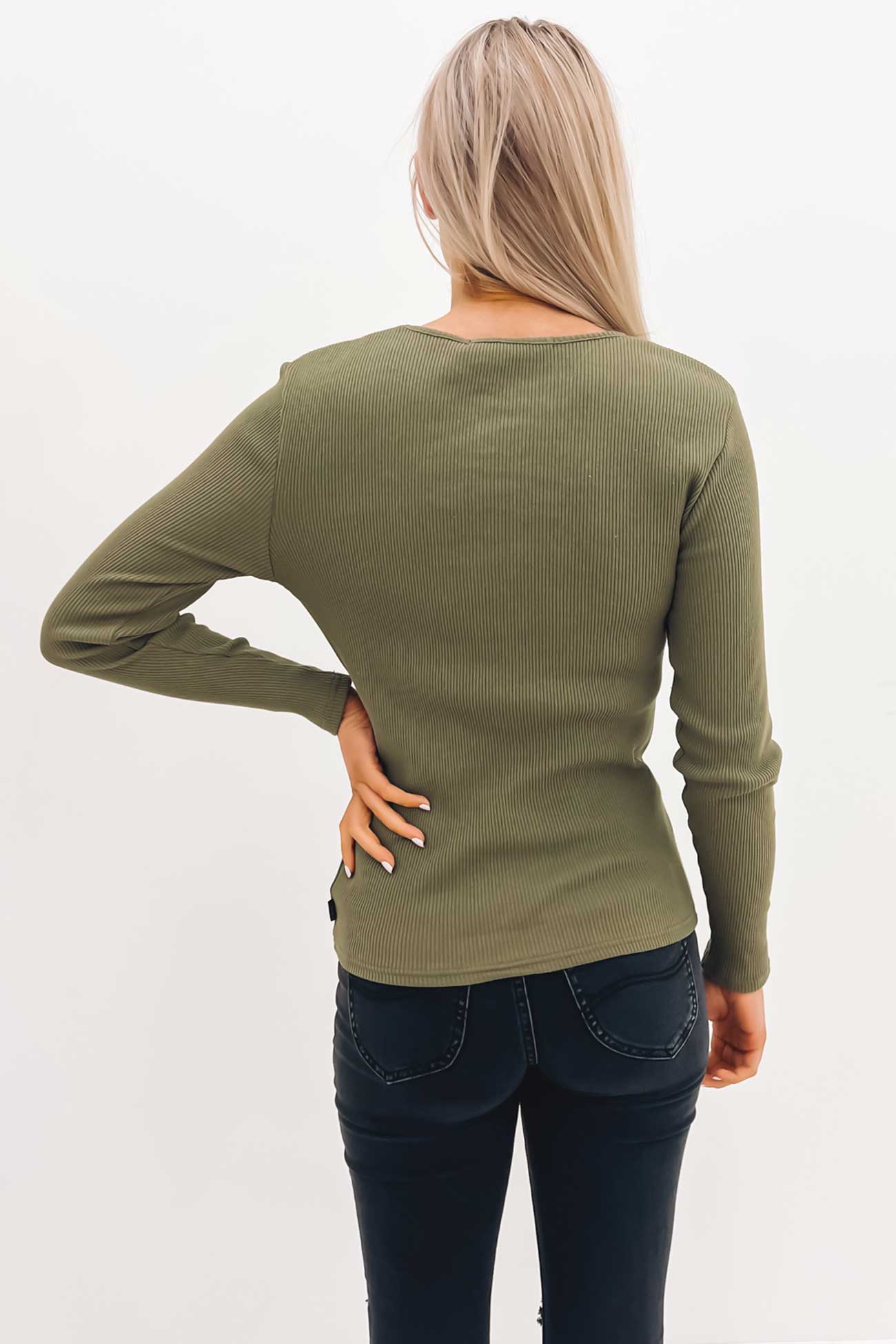 Rib Long Sleeve Khaki