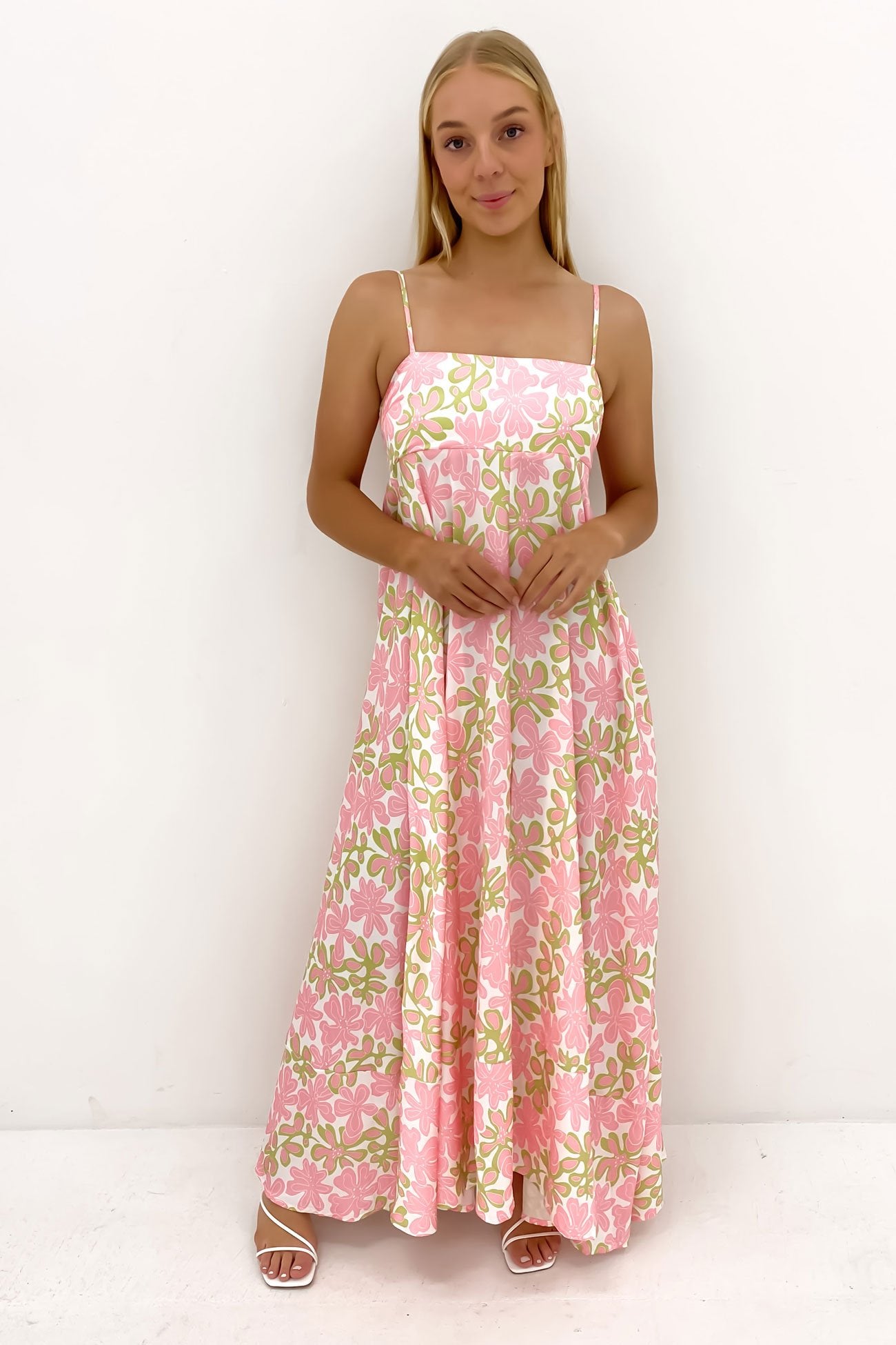 Riley Maxi Dress Pink Green