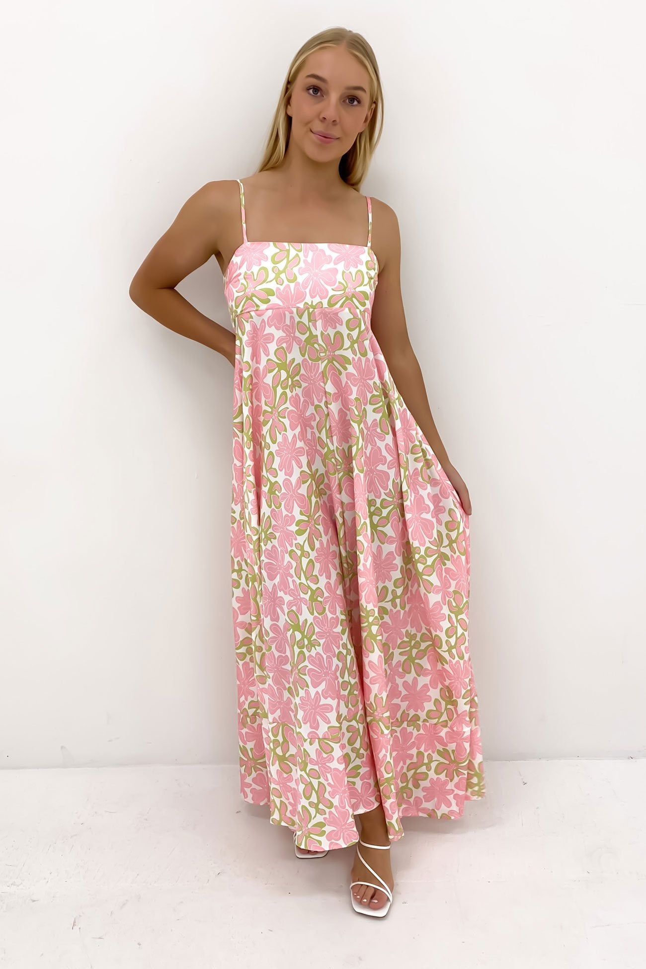 Riley Maxi Dress Pink Green