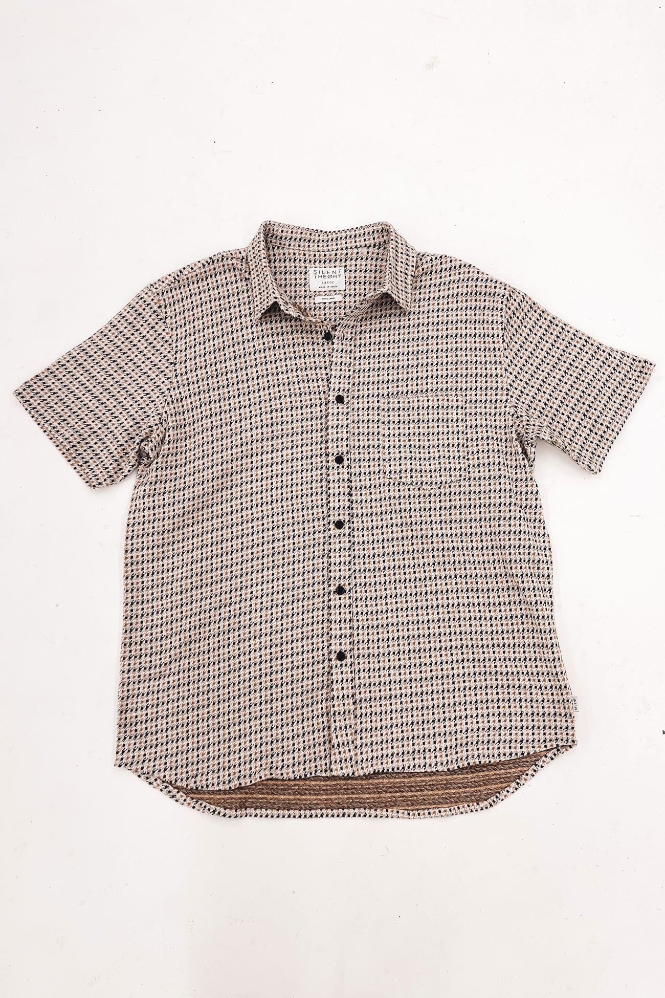 Rixo Short Sleeve Shirt Houndstooth Jacquard