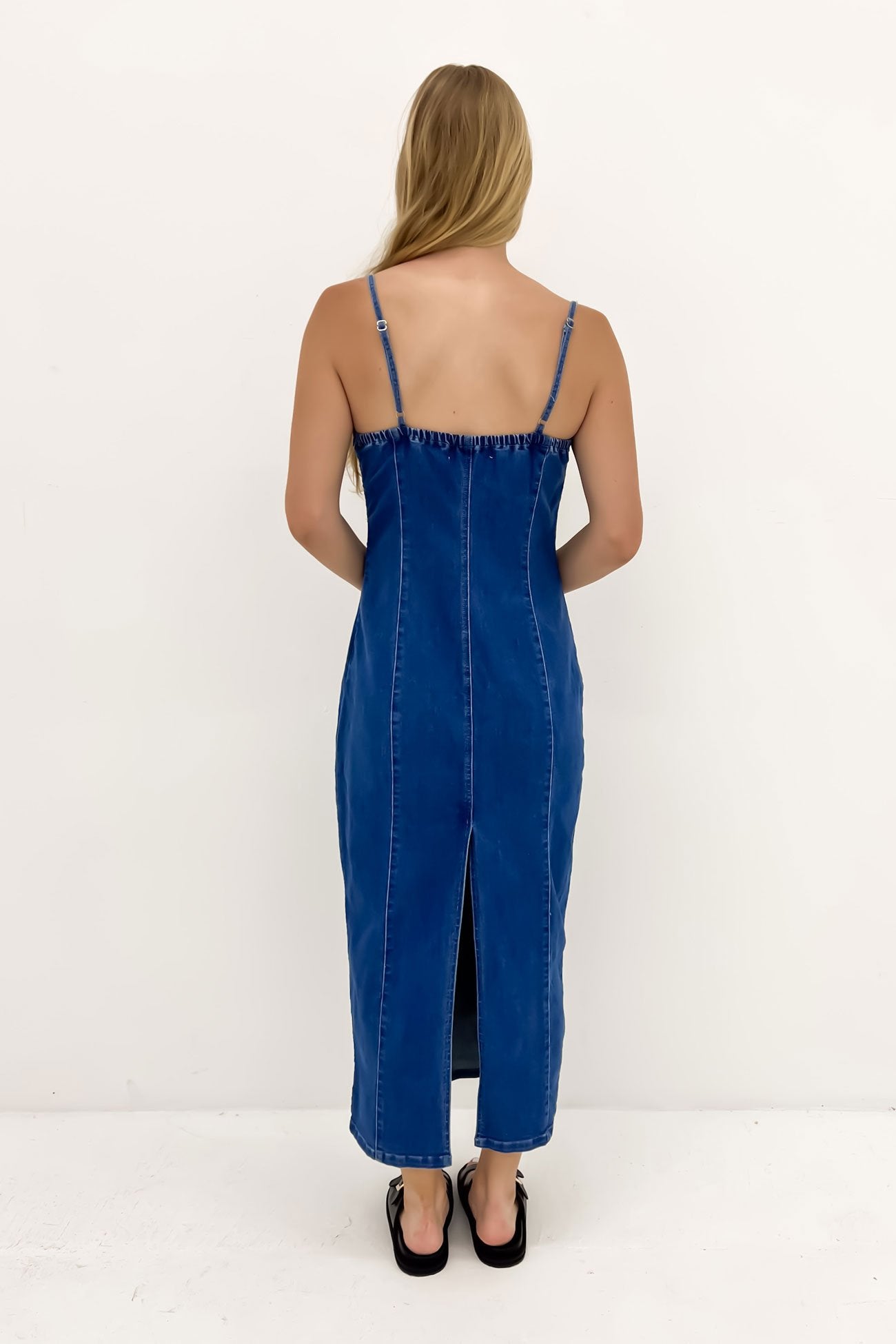 Romy Denim Midi Dress Indigo