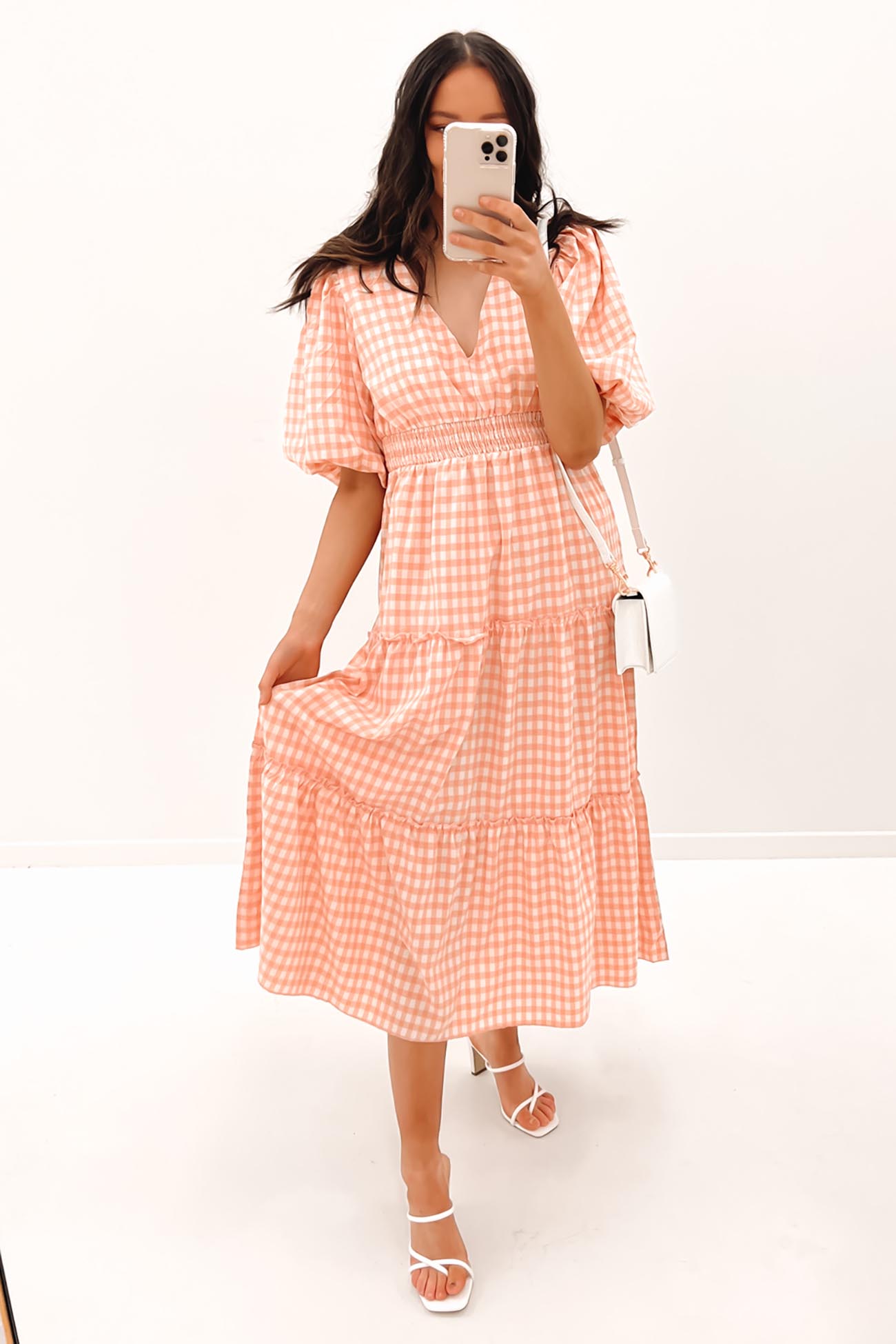 Rosemary Midi Dress Peach