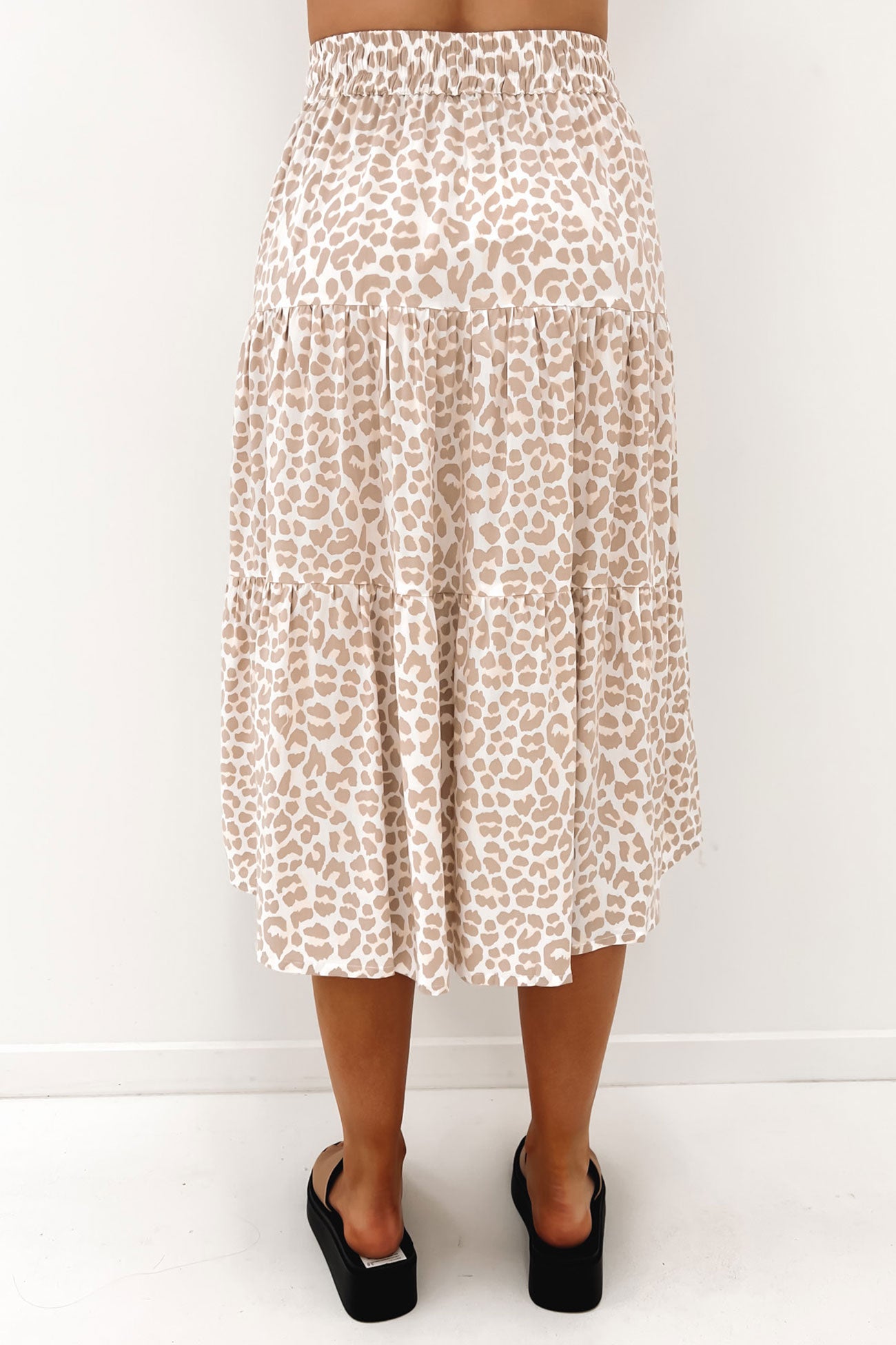 Ruby Midi Skirt Nude Leopard