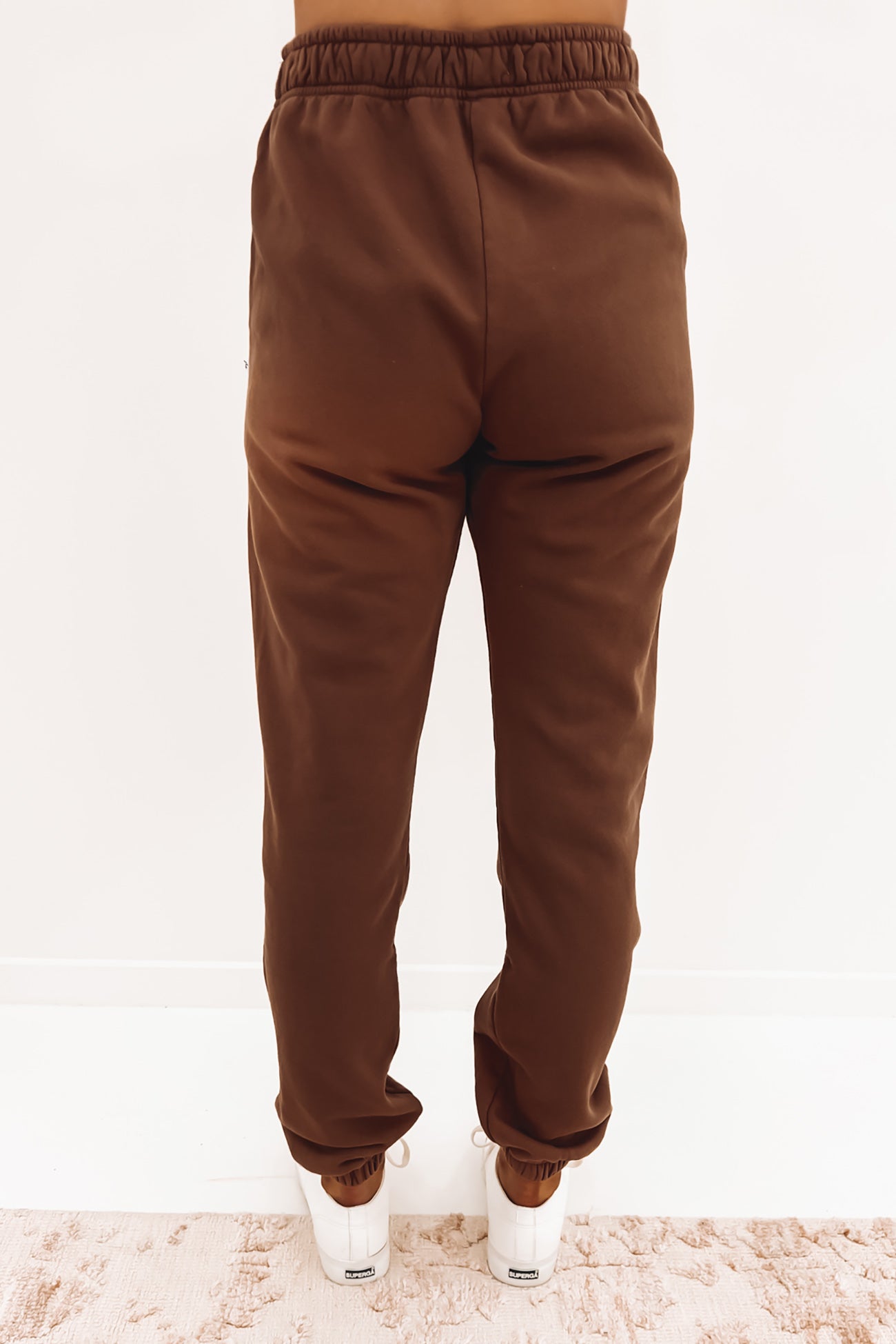 Rusty Essentials Elastic Cuff Trackpant Chocolate