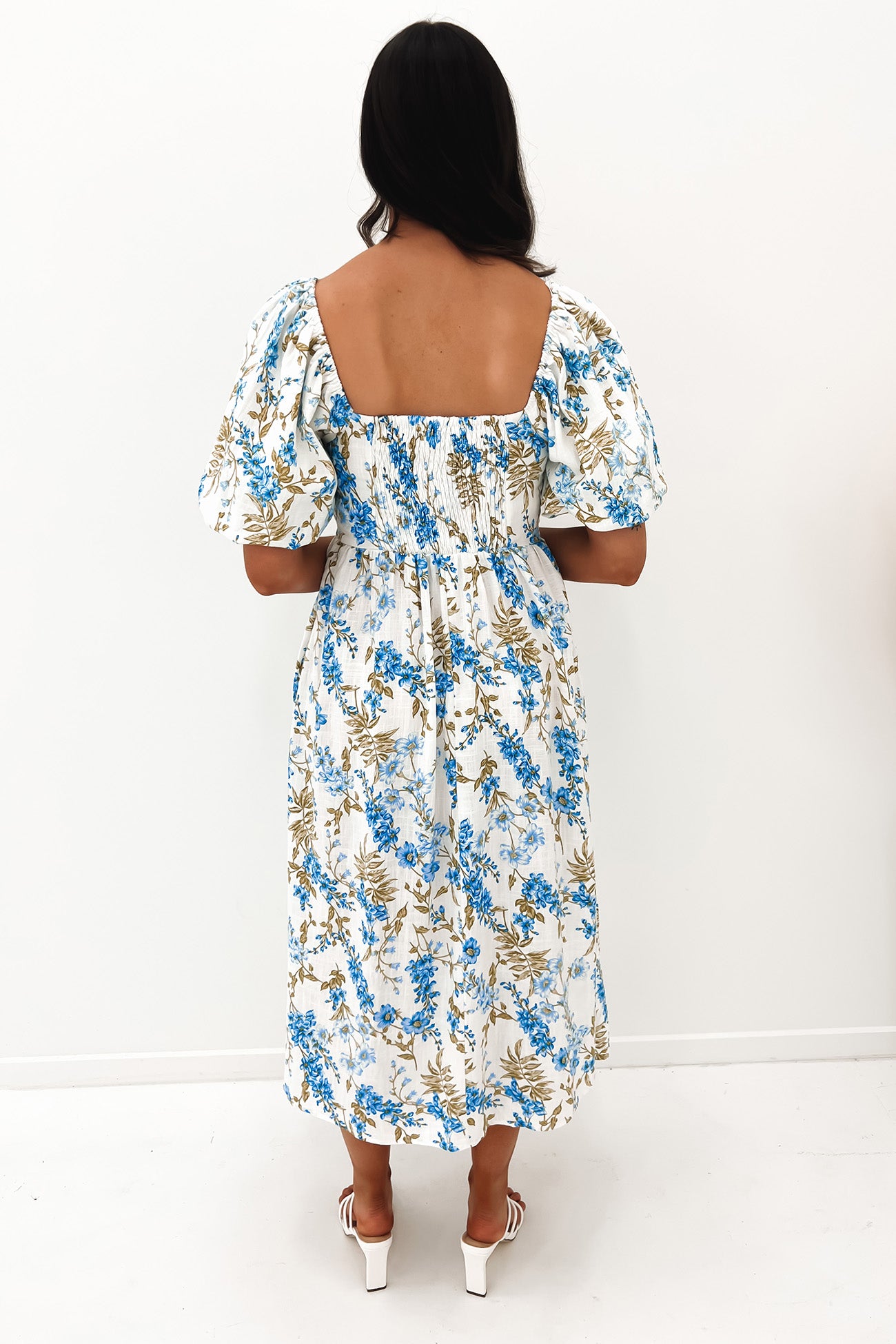 Ryder Midi Dress Blue Floral