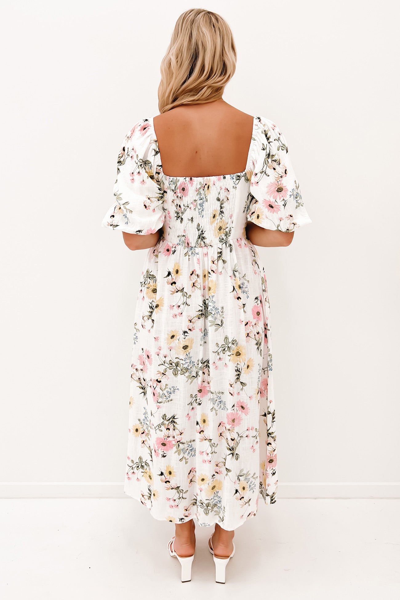 Ryder Midi Dress White Floral