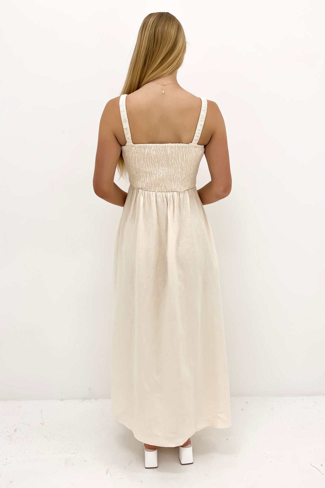 Rynn Linen Maxi Dress Cloud