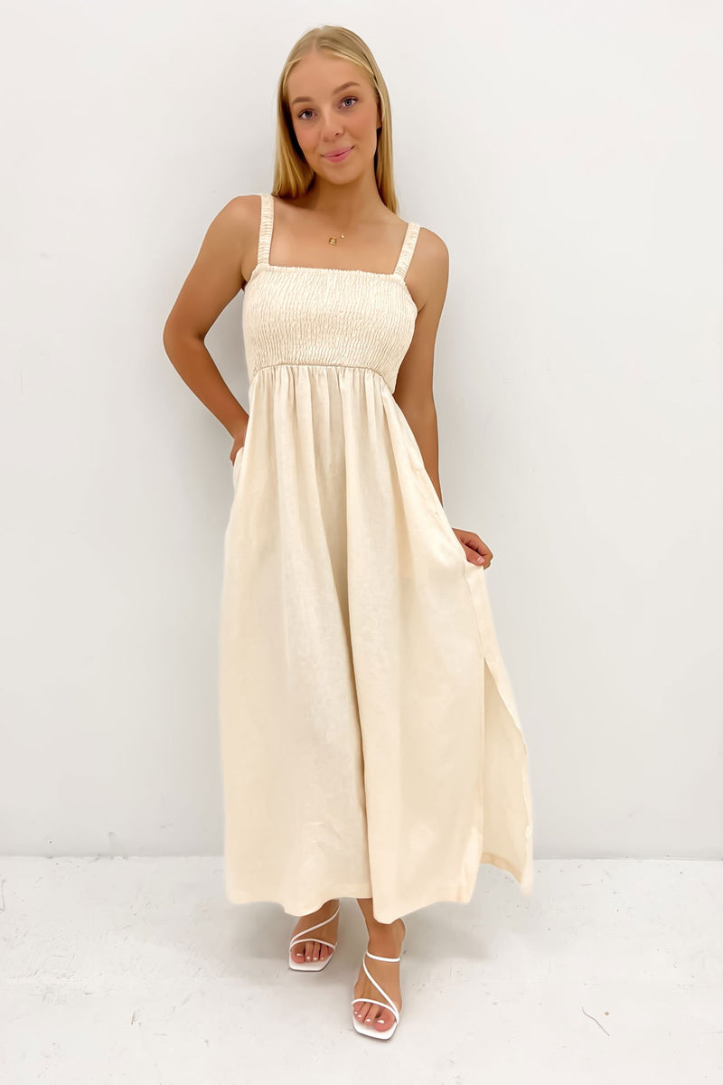 Rynn Linen Maxi Dress Cloud