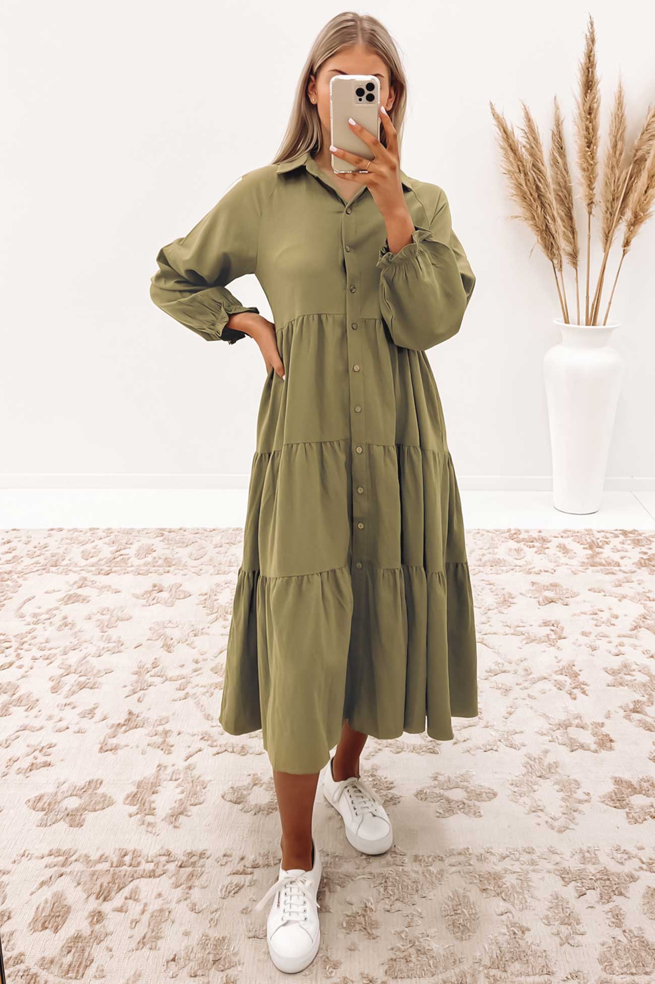 Sadey Midi Dress Khaki