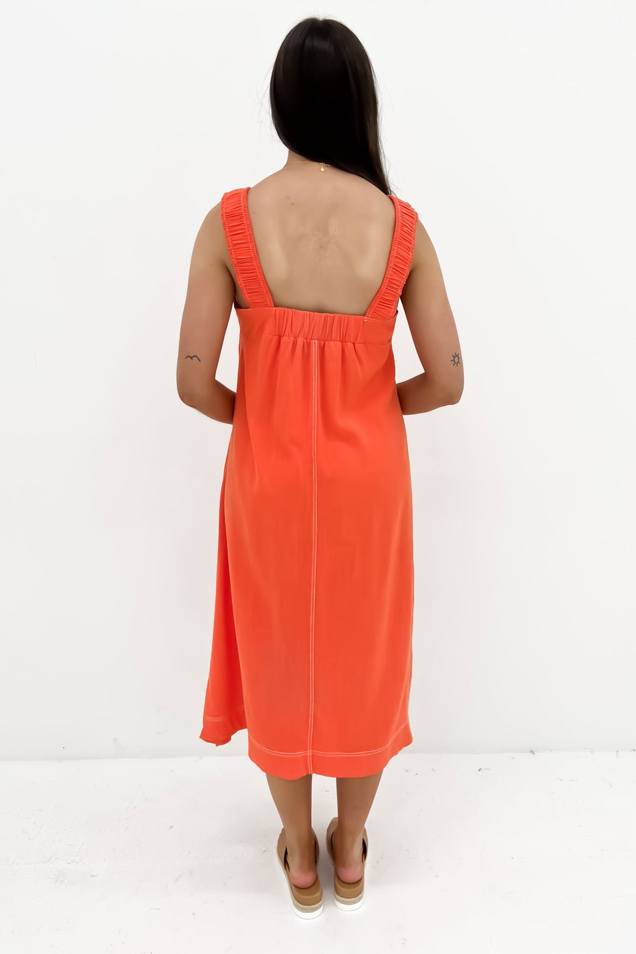 Sage Dress Orange Sunset