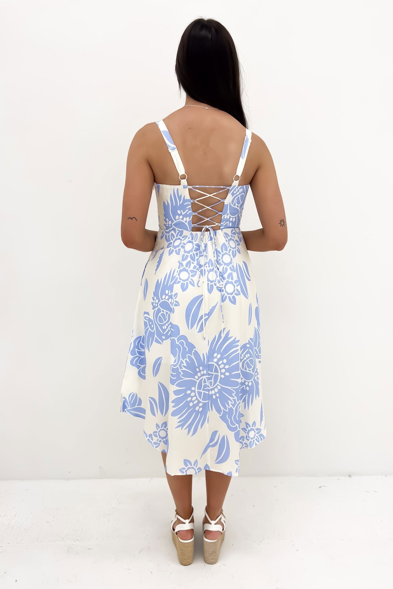 Scout Midi Dress Blue Cream