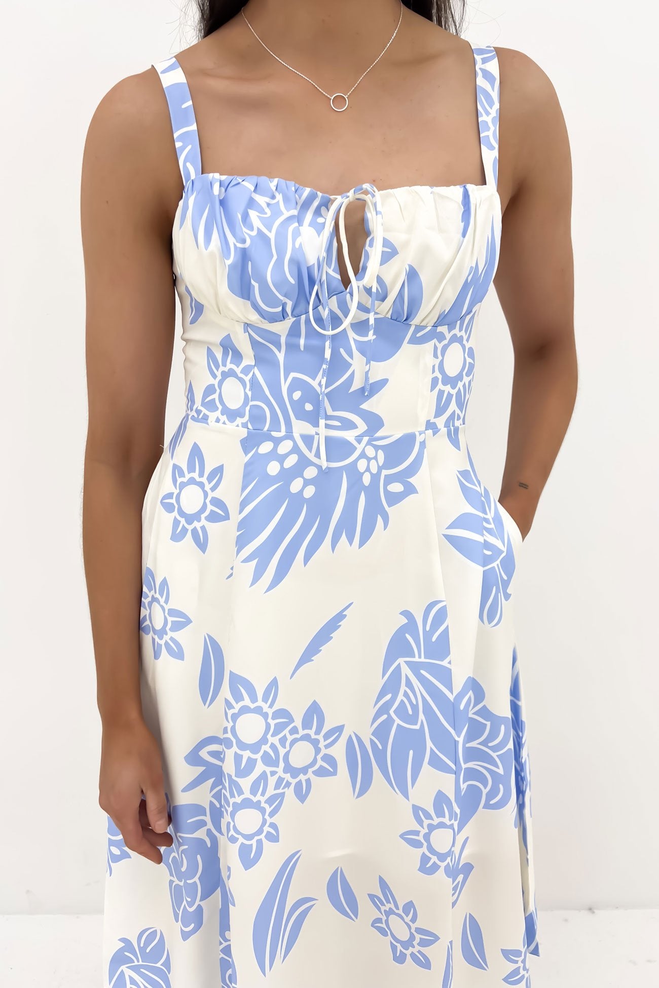 Scout Midi Dress Blue Cream