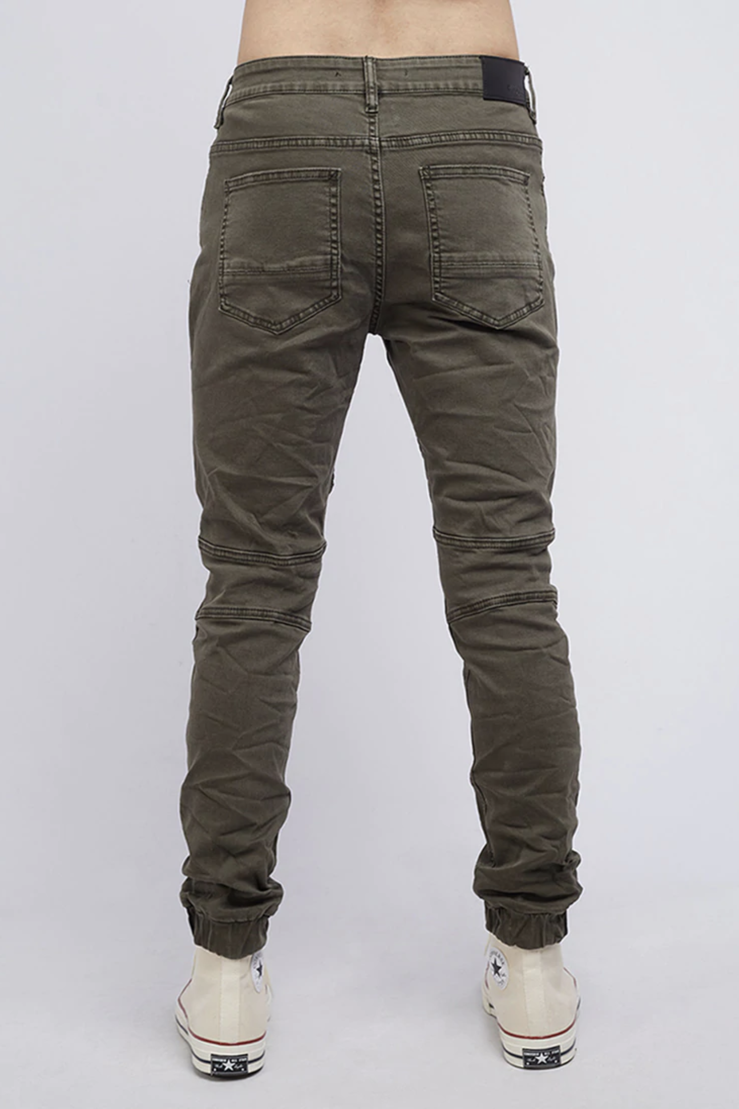 Strung Out Moto Cuffed Jean Trashed Khaki