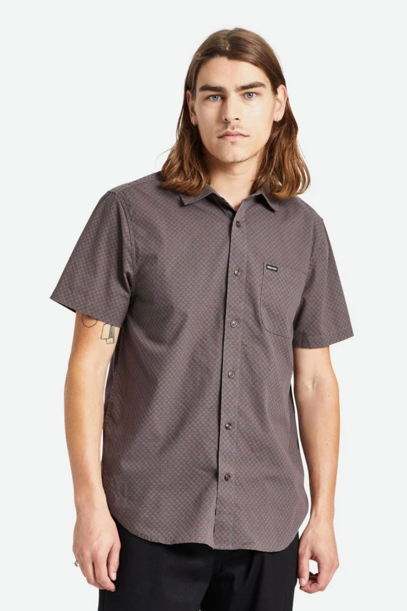 Charter Print Short Sleeve Woven Shirt Dusk Geo Dot