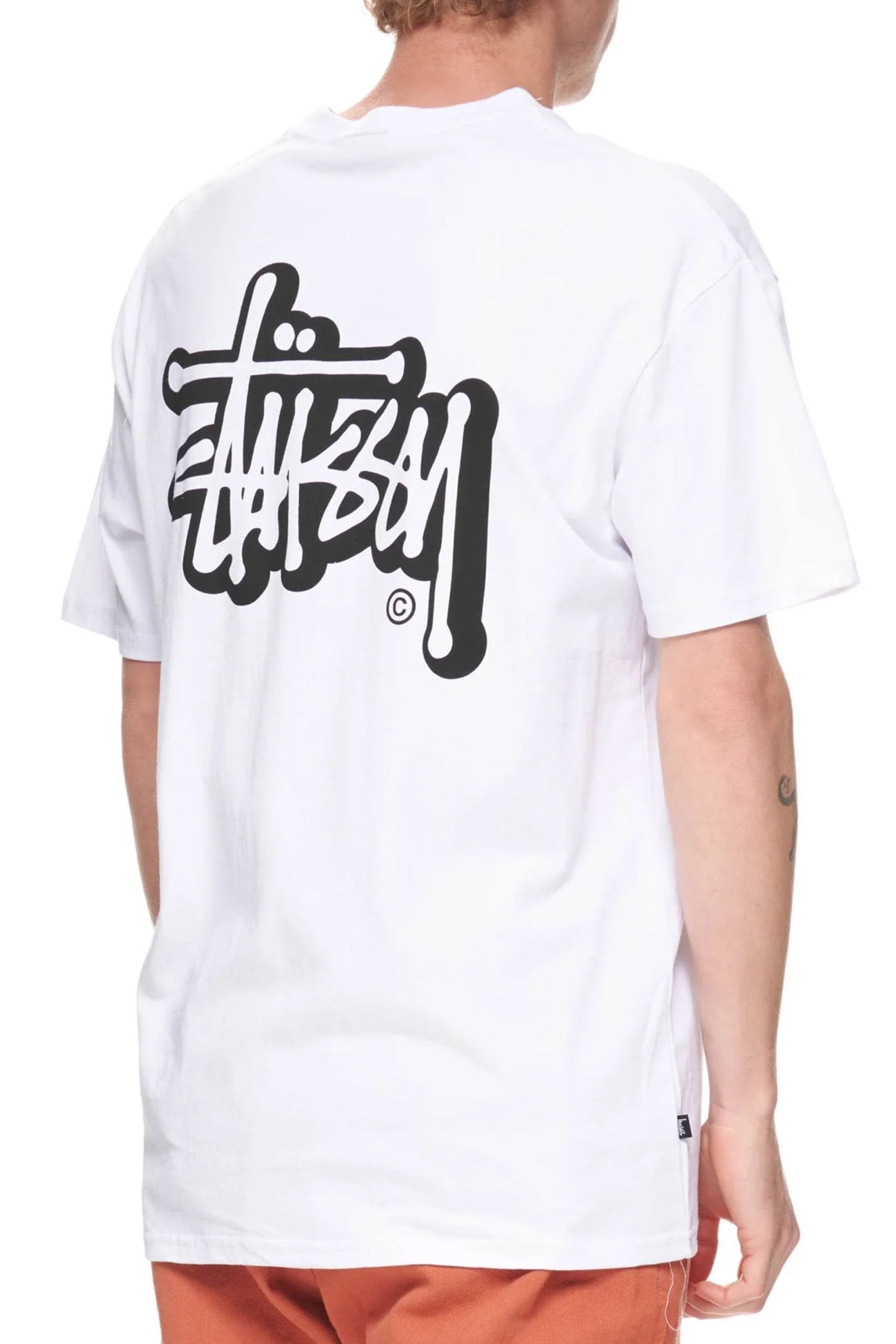 Solid Offset Graffiti Short Sleeve Tee White