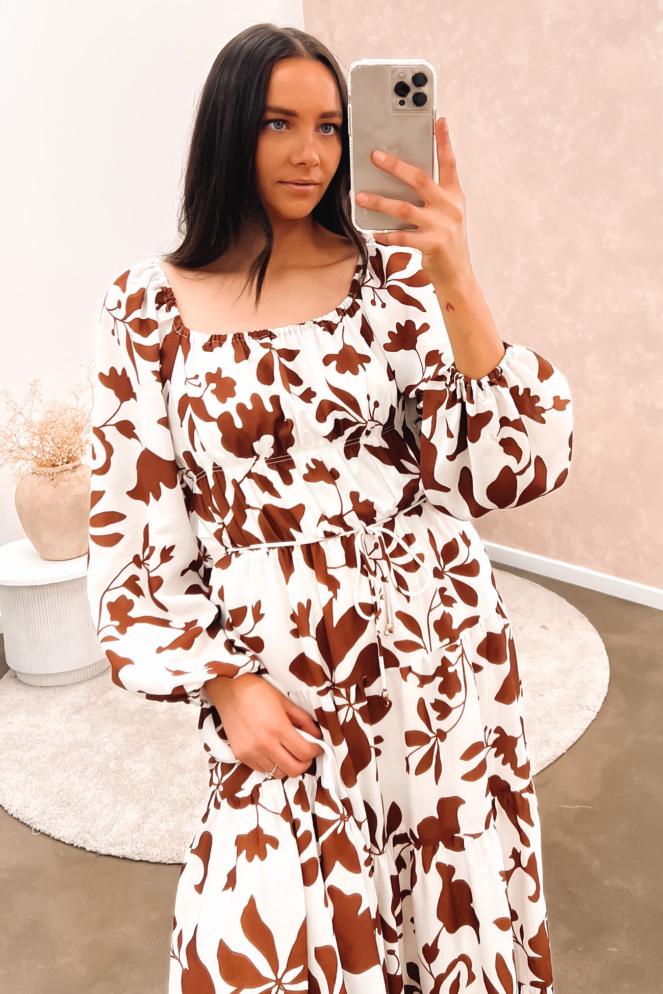 Serenity Midi Dress Brown