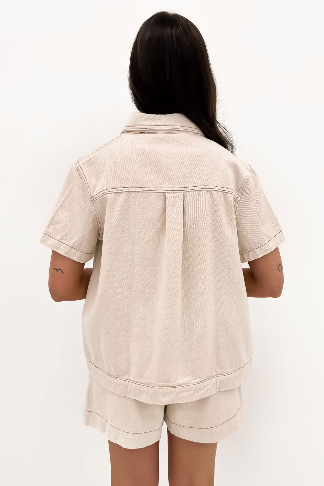 Serina Denim Shirt Beige