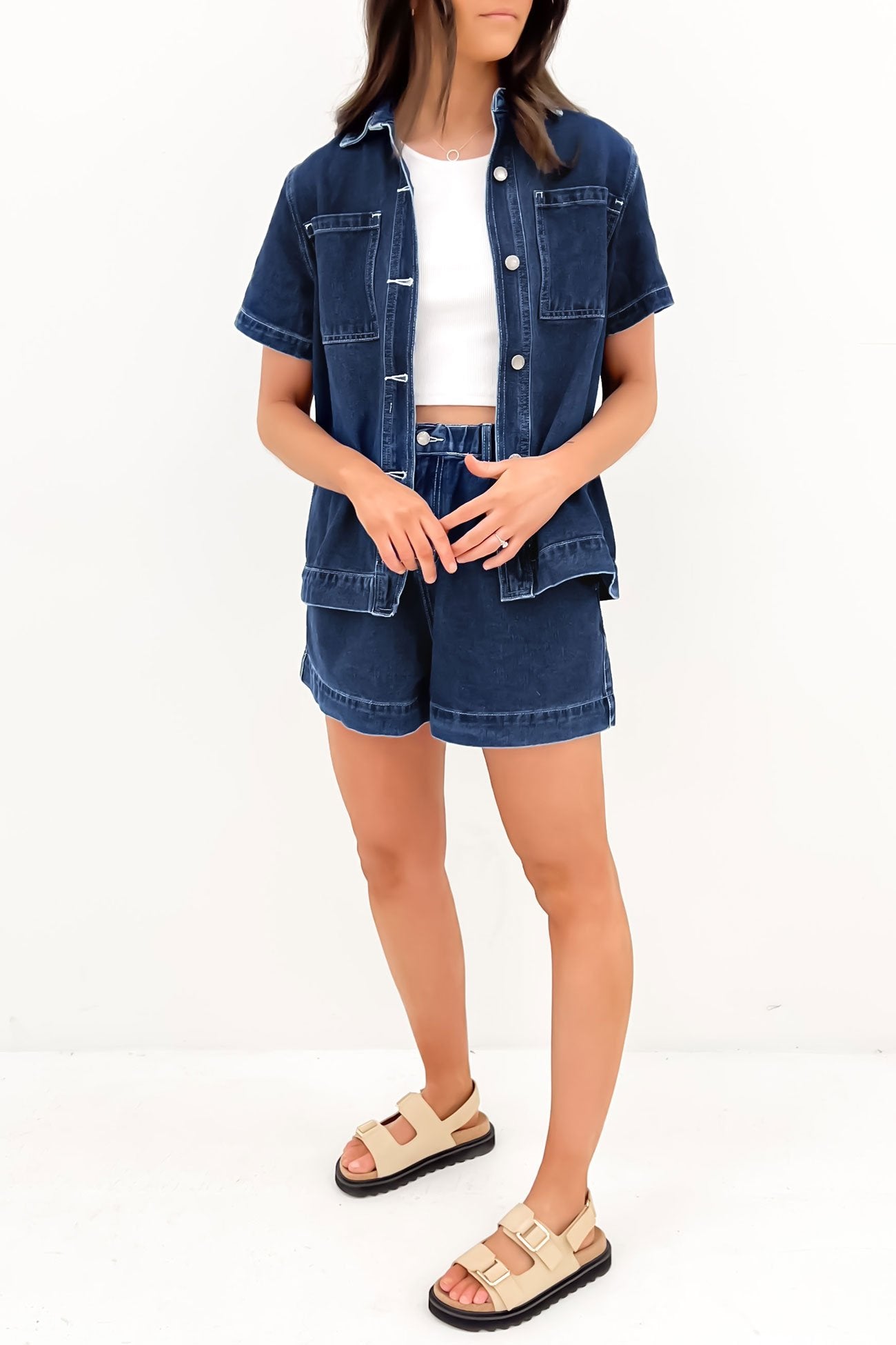 Serina Denim Shirt Dark Blue