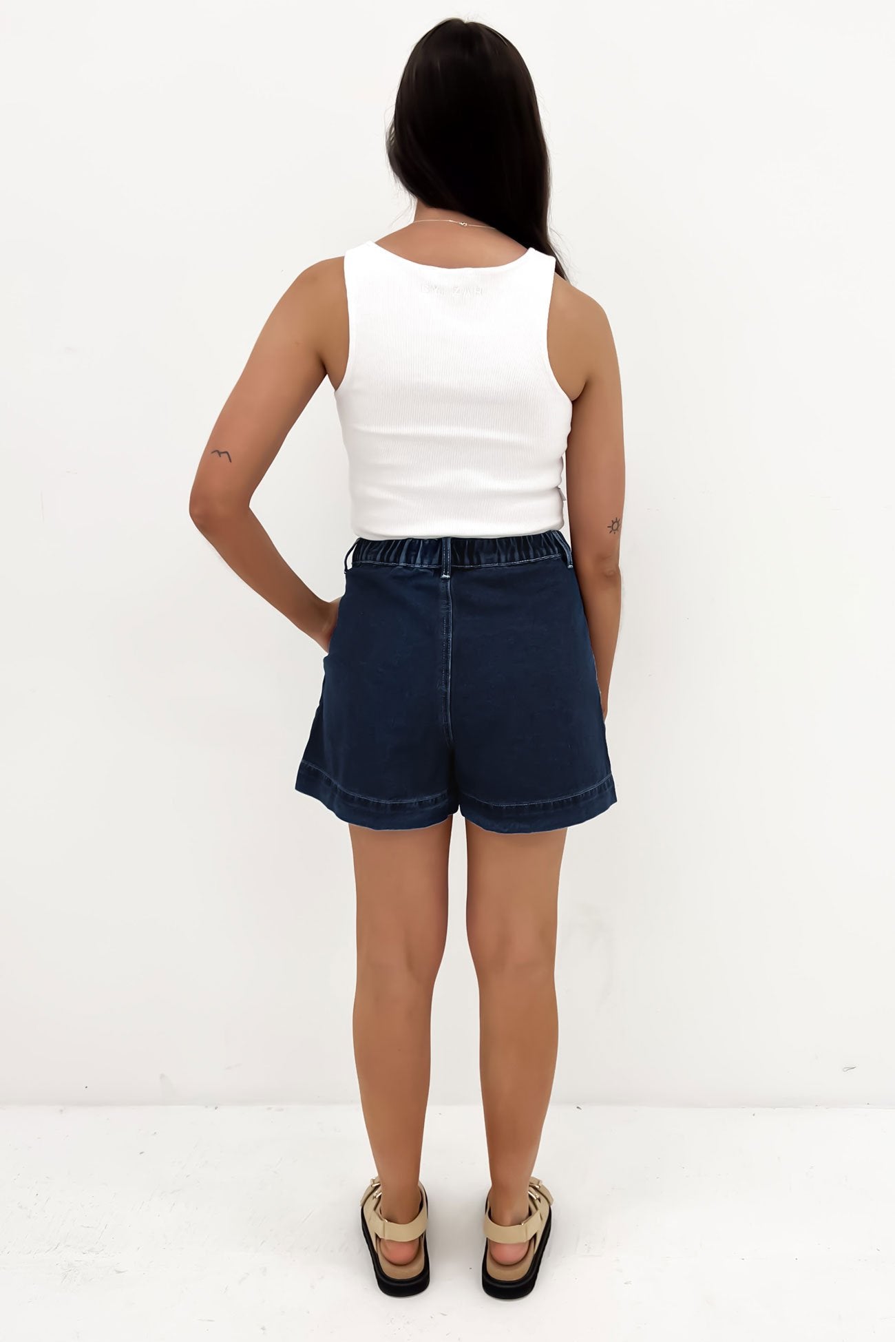 Serina Denim Short Dark Blue