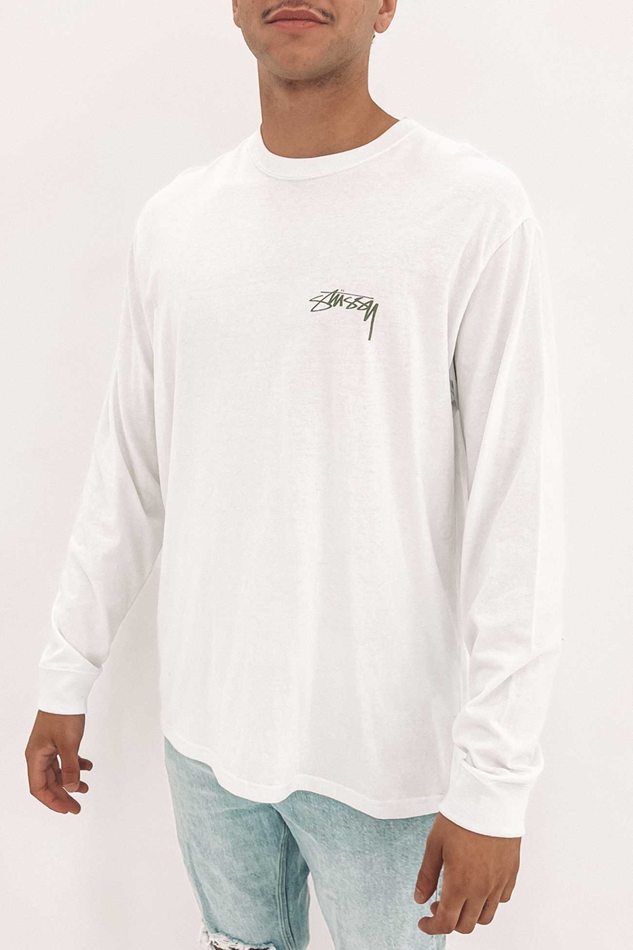 Shadow Script Long Sleeve Tee White