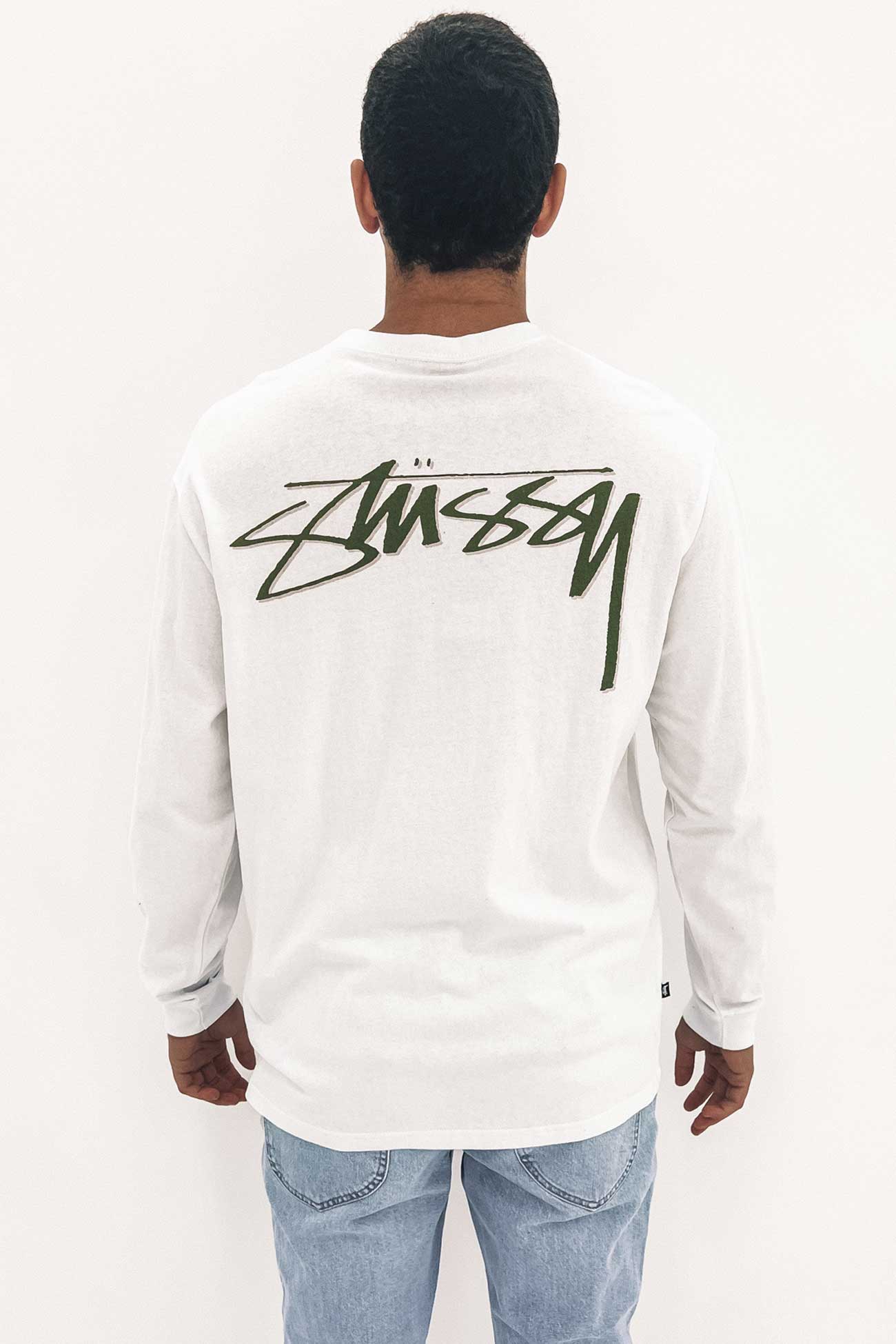 Shadow Script Long Sleeve Tee White