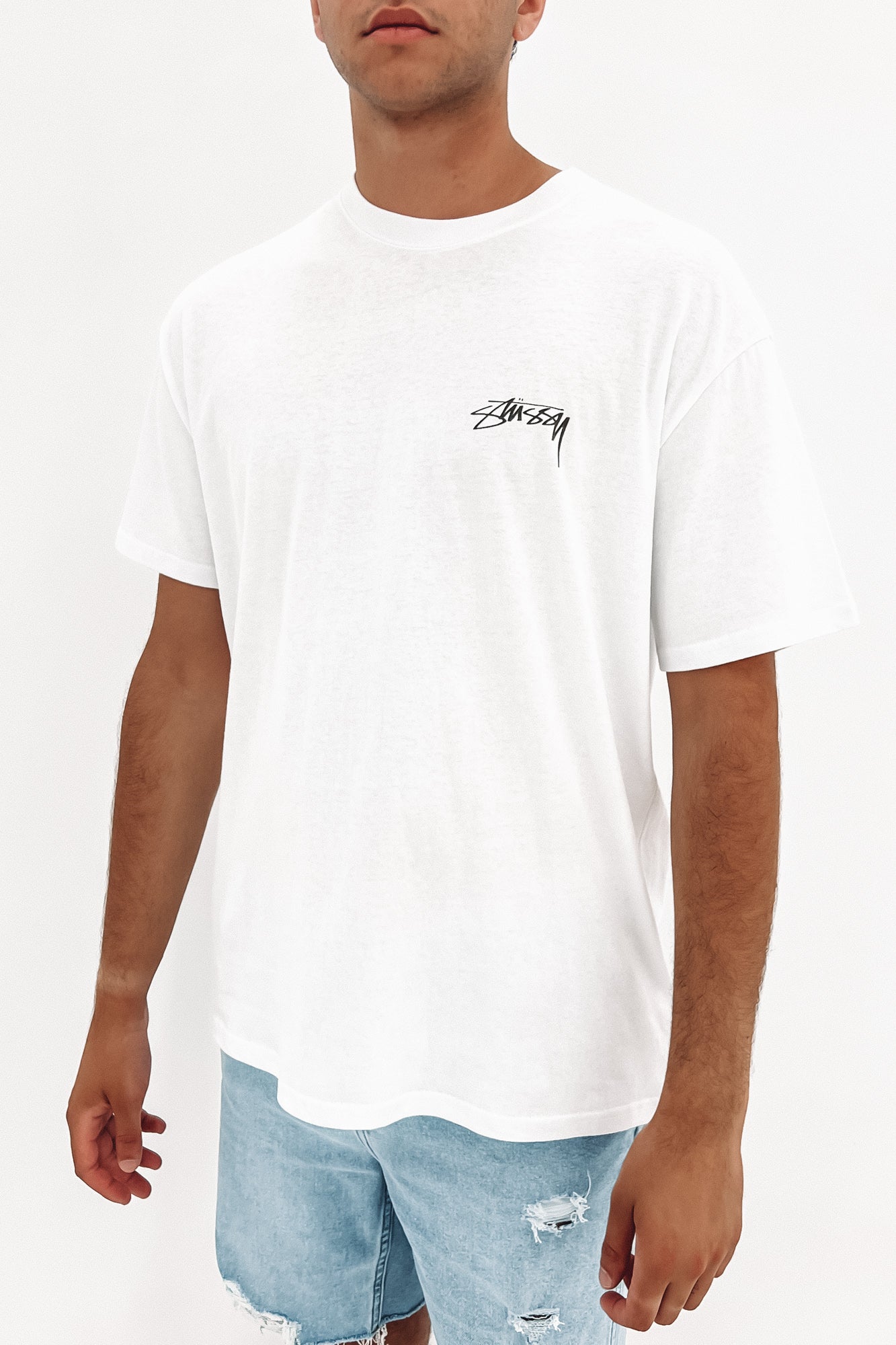 Shadow Script Short Sleeve True White