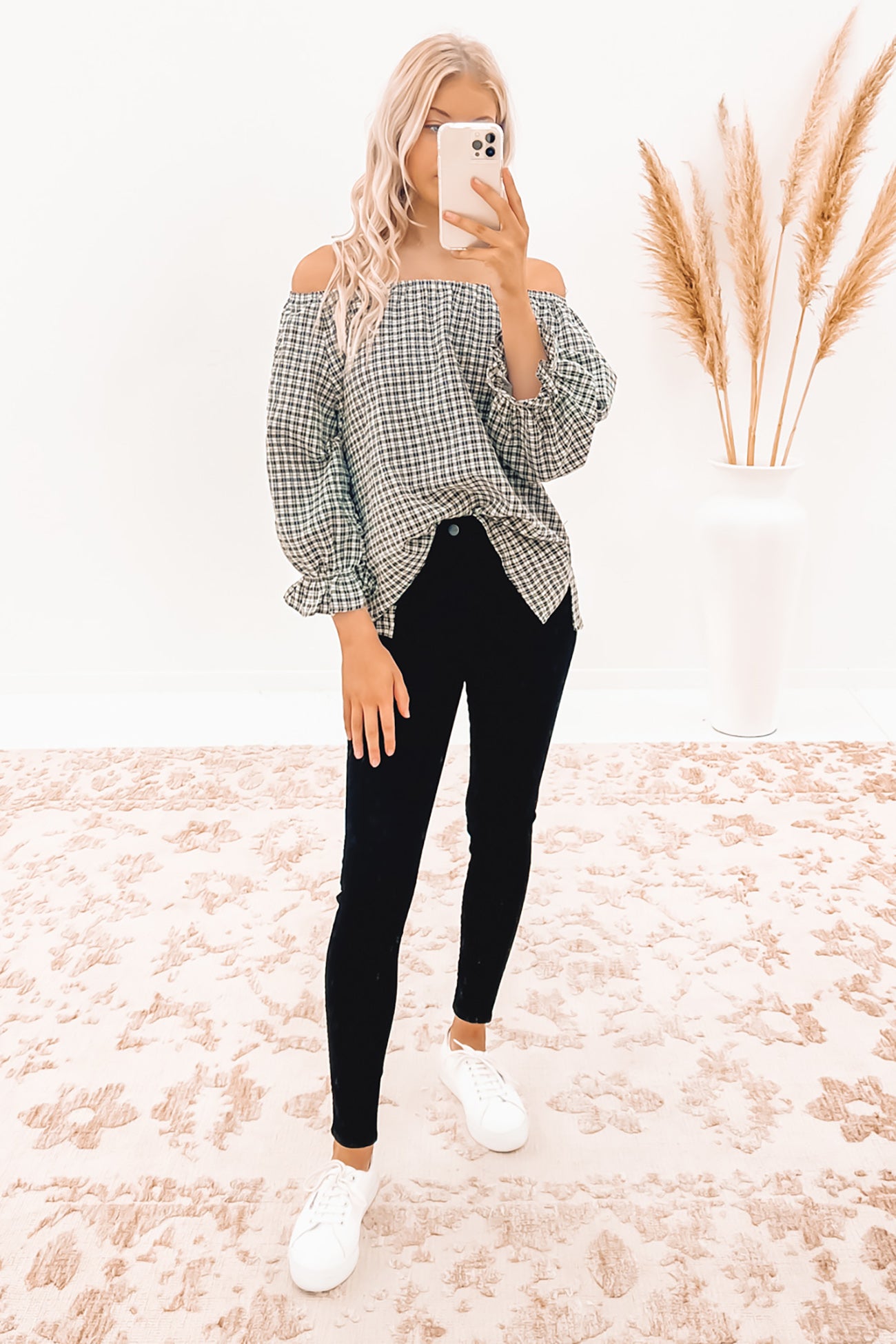 Shania Top Black Check