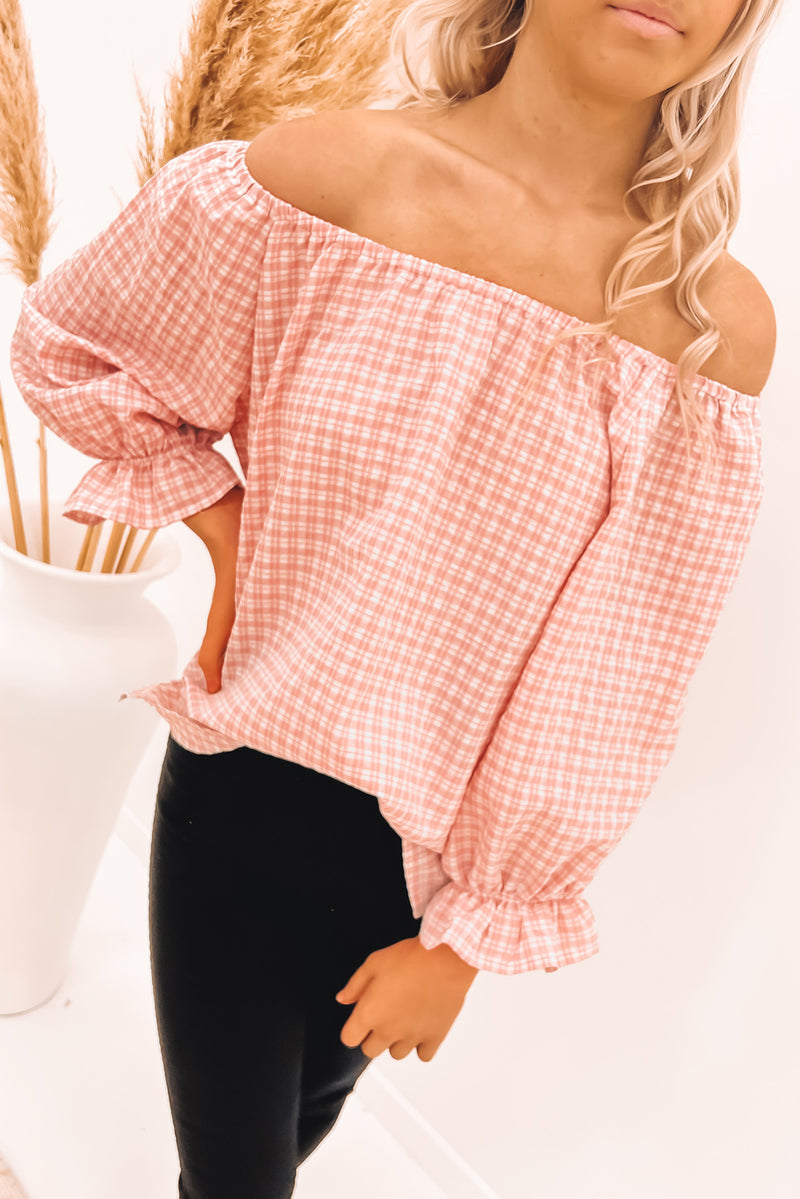 Shania Top Pink Check