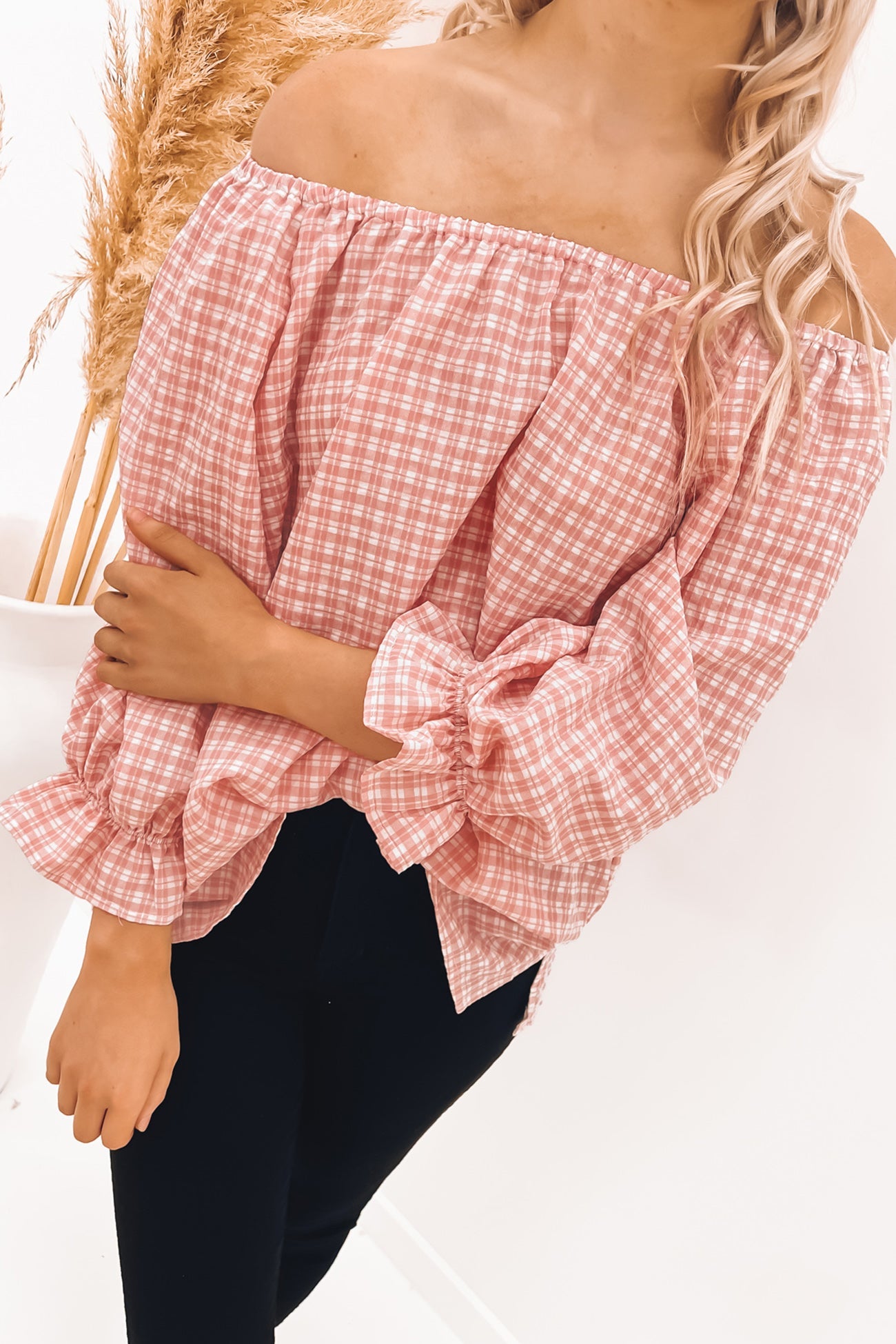 Shania Top Pink Check