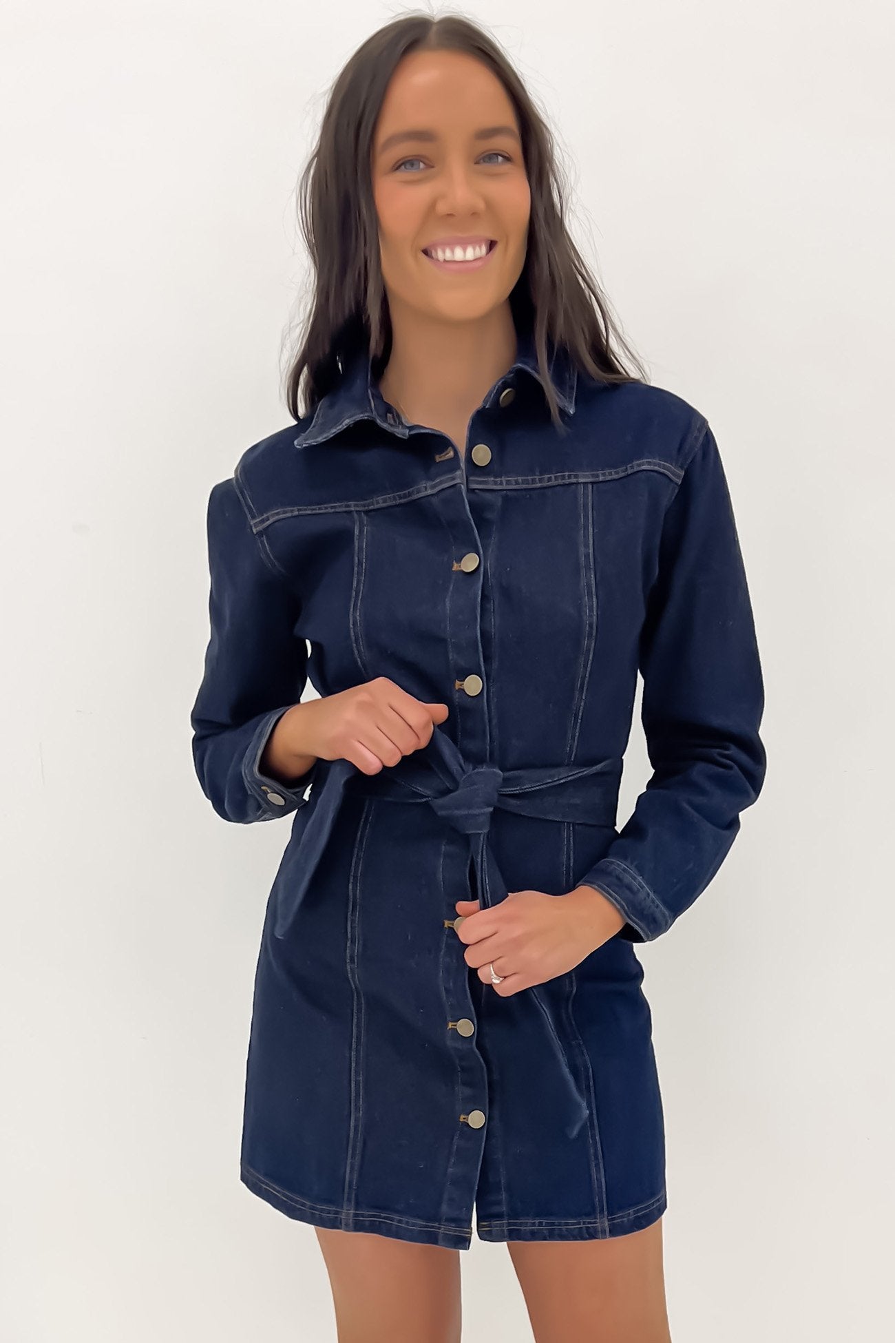 Shannon Denim Mini Dress Blue