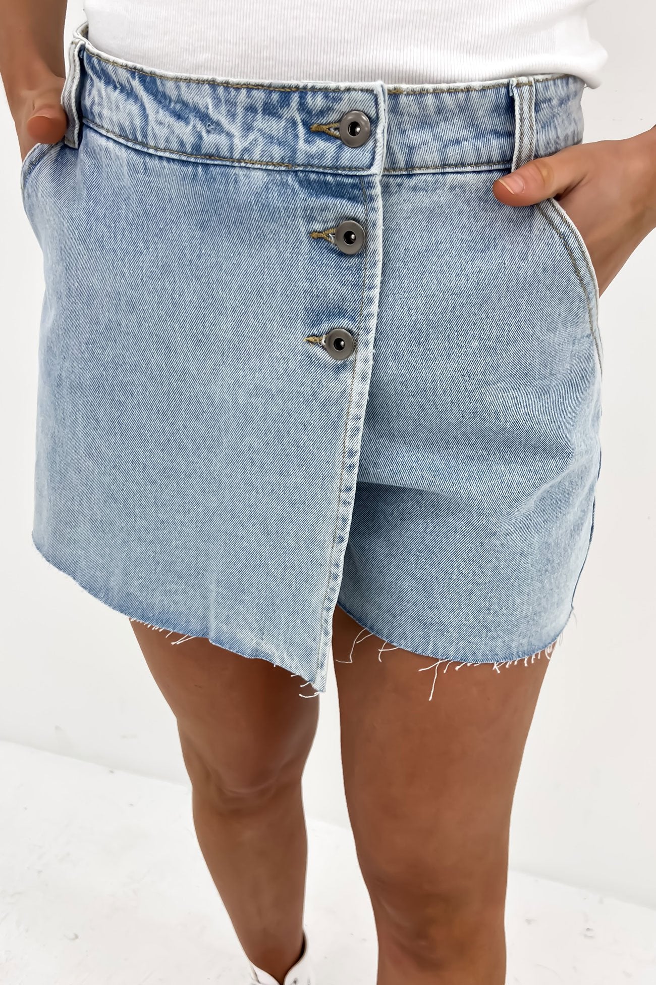 Shelby Denim Skort Light Blue