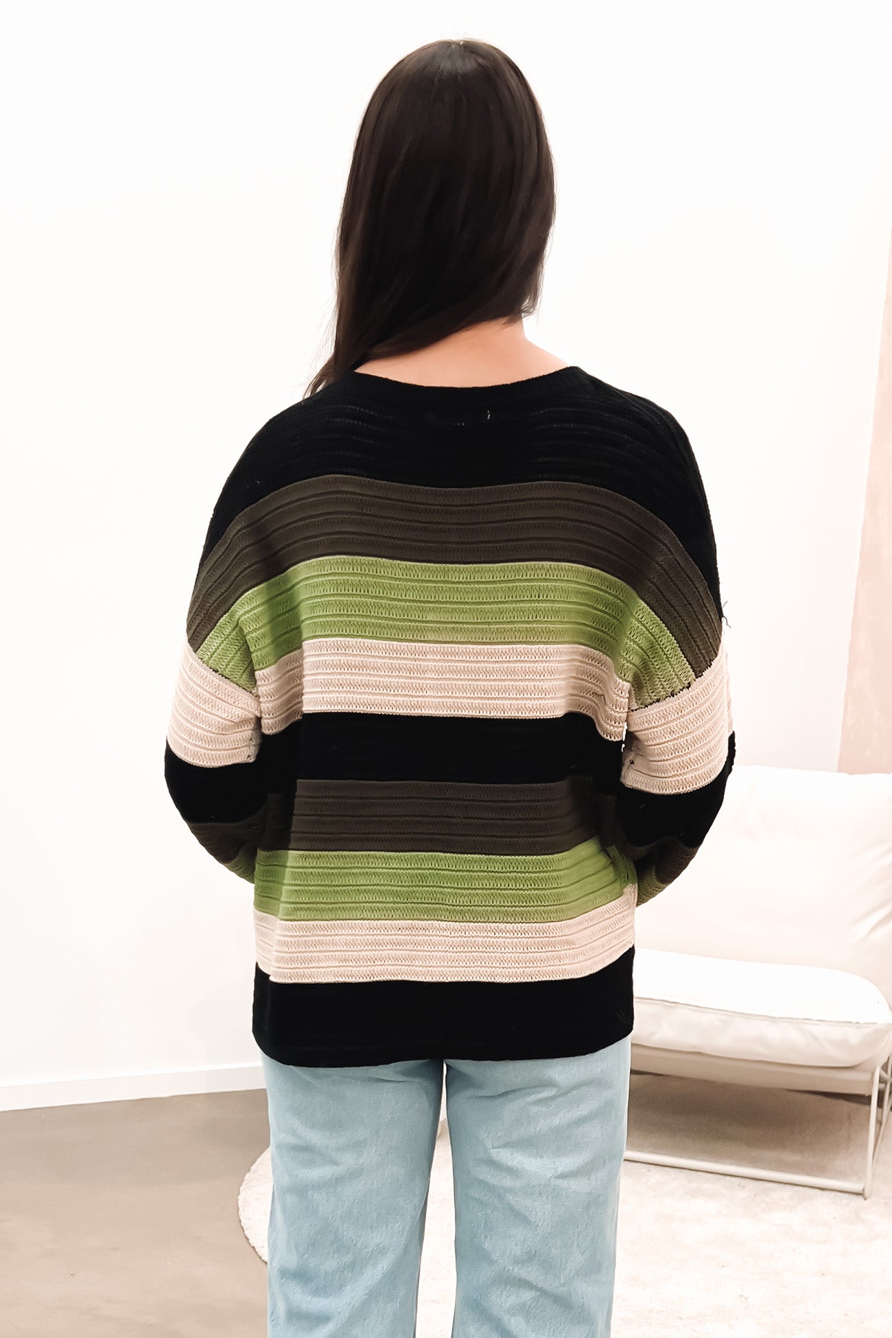 Shevonne Knit Green Multi Stripe