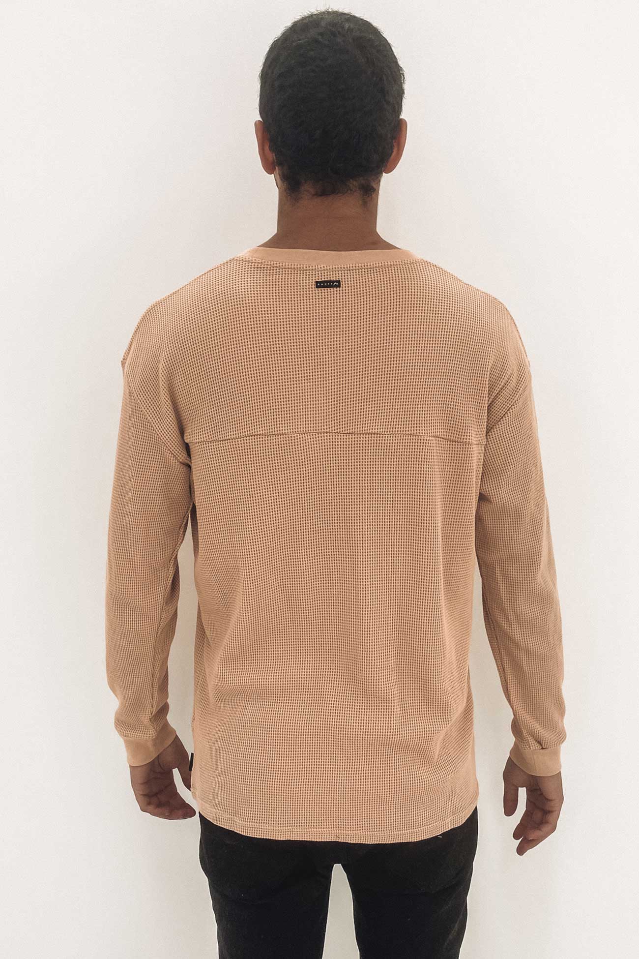 Short Cut Waffle Long Sleeve Tee Cuban Sand