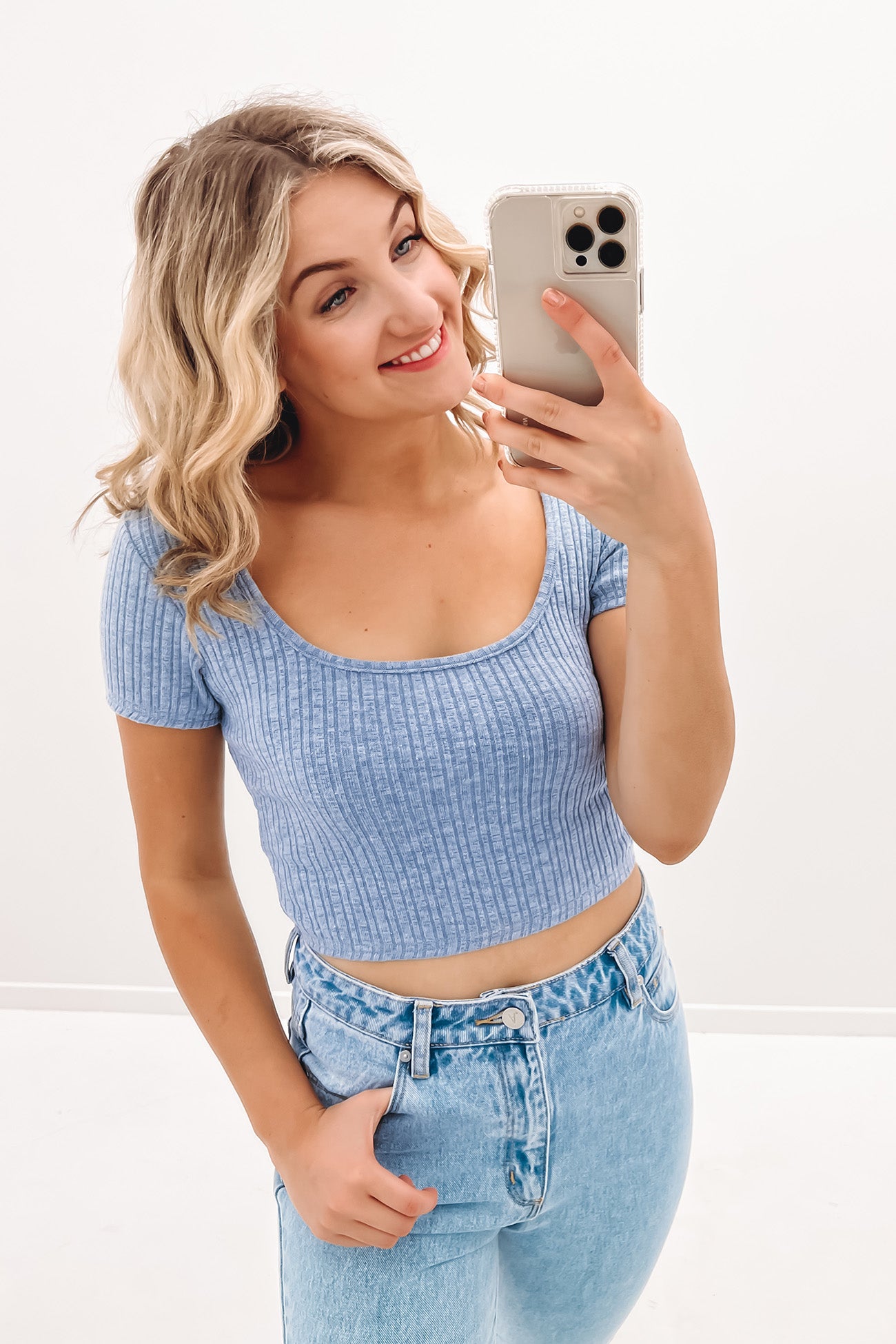 Simmer Crop Top Celestial Blue