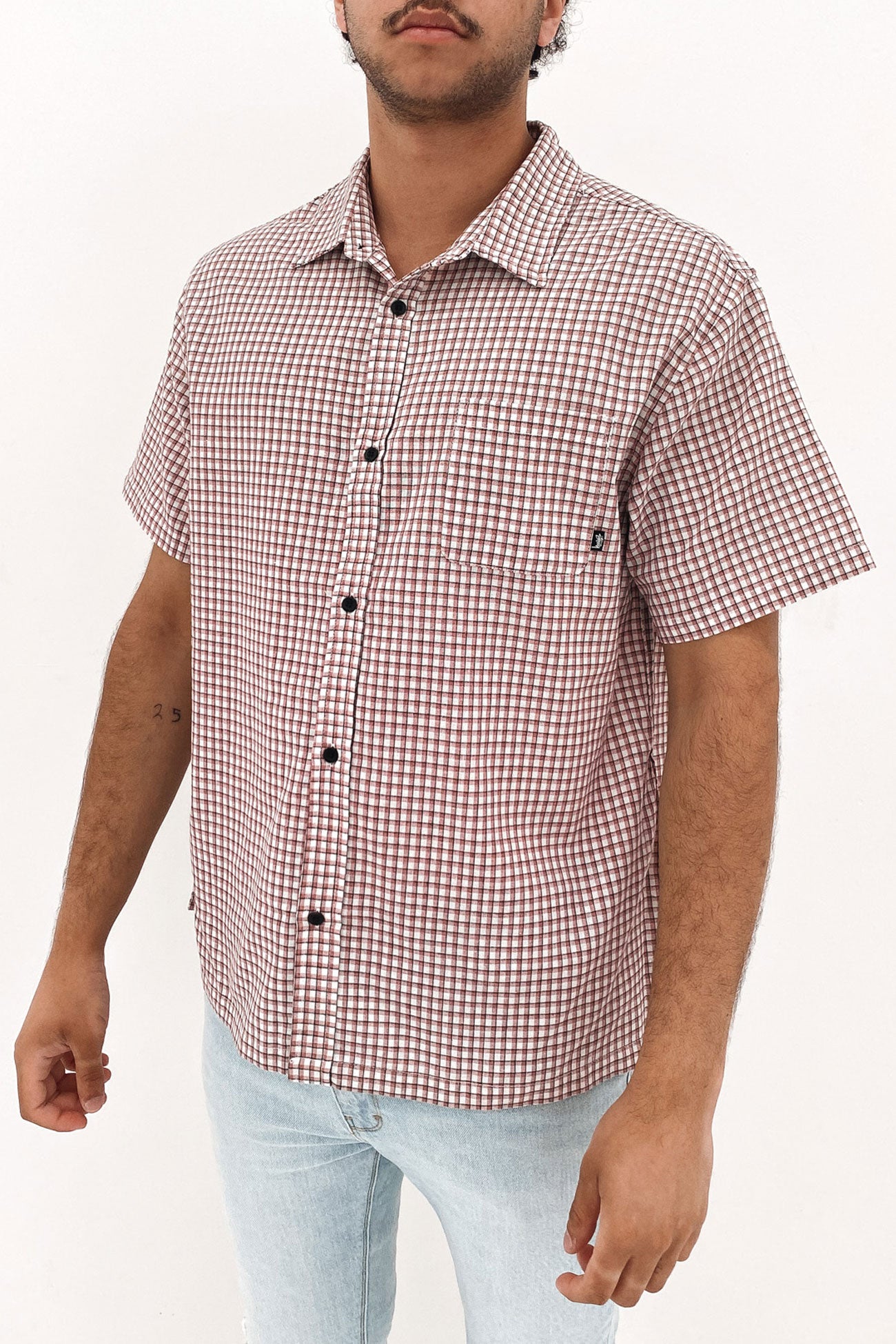 Slate Check Short Sleeve Shirt Rose