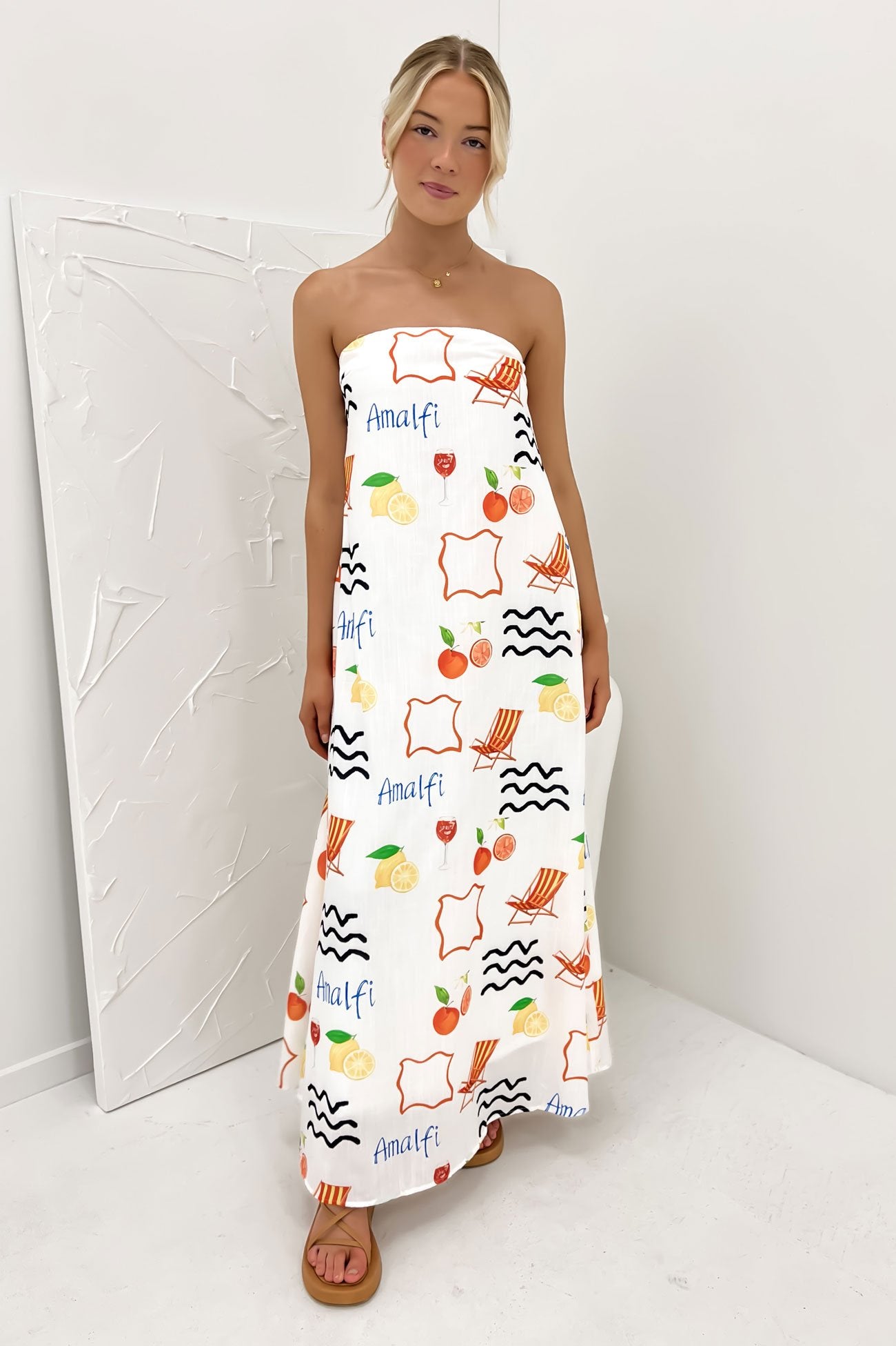 Sloane Maxi Dress Orange Amalfi