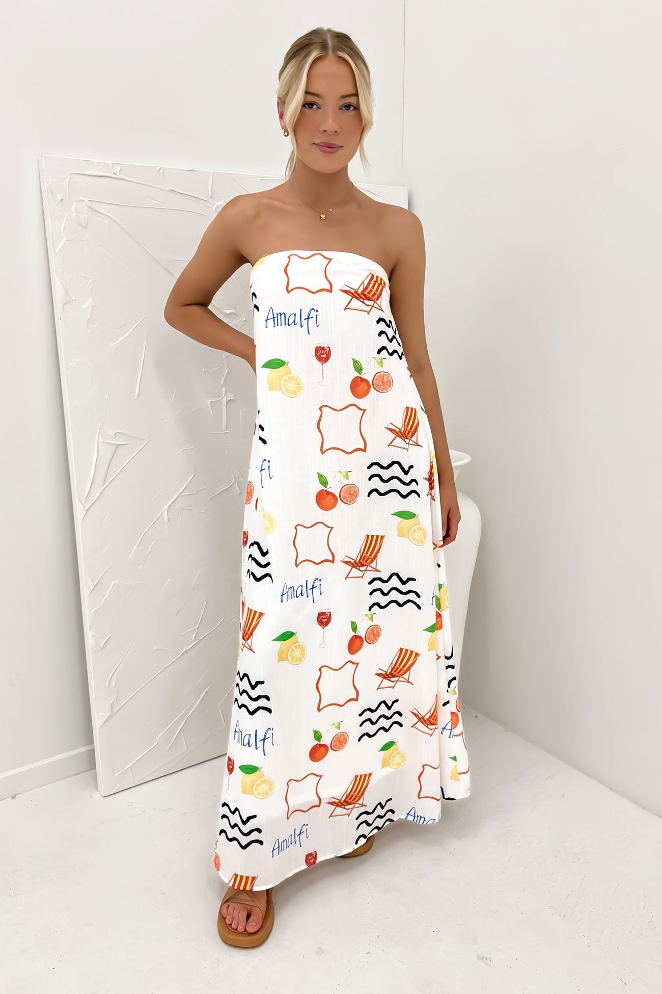 Sloane Maxi Dress Orange Amalfi