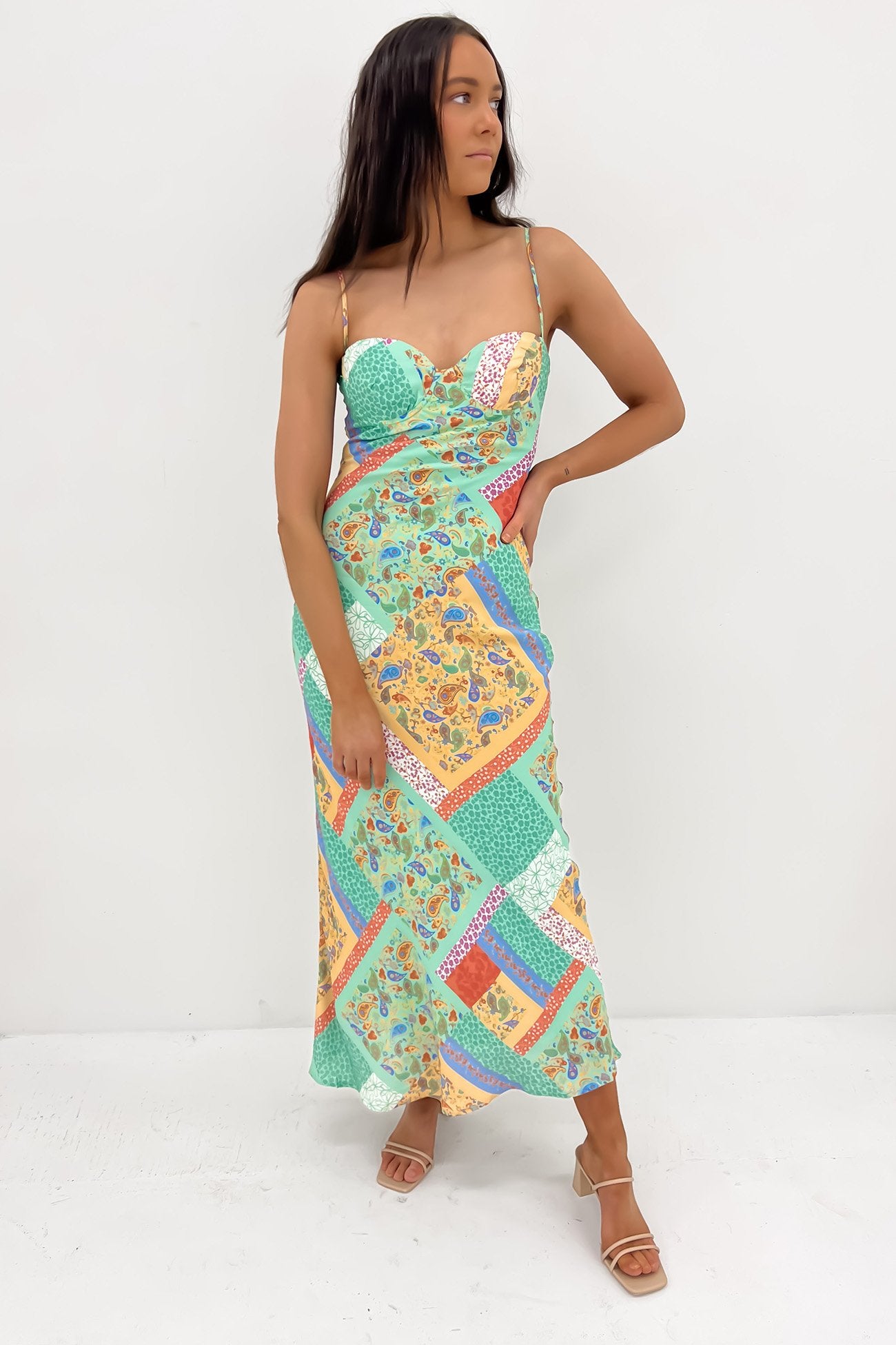 Sofia Midi Dress Patchwork