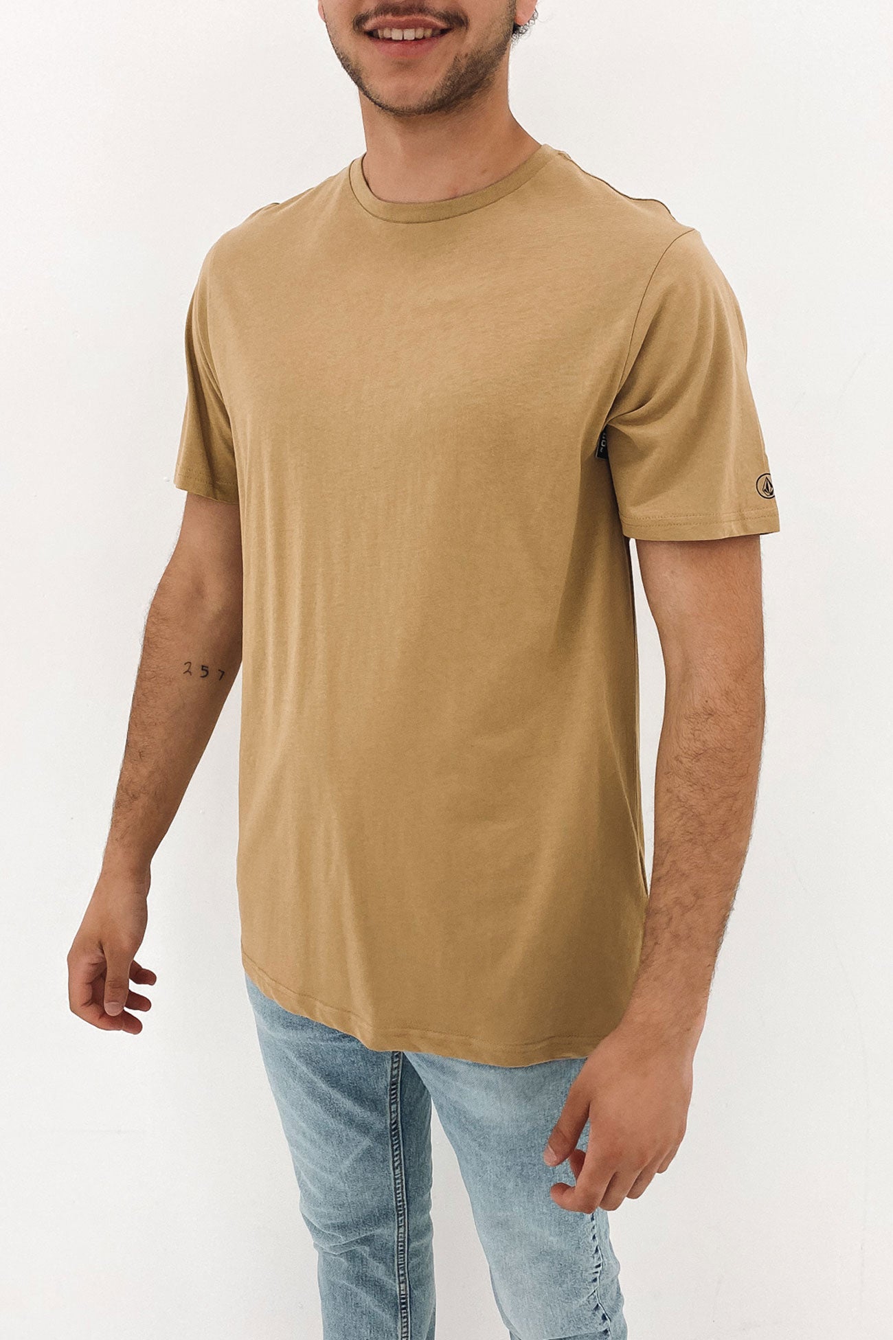 Solid Short Sleeve Tee Khaki