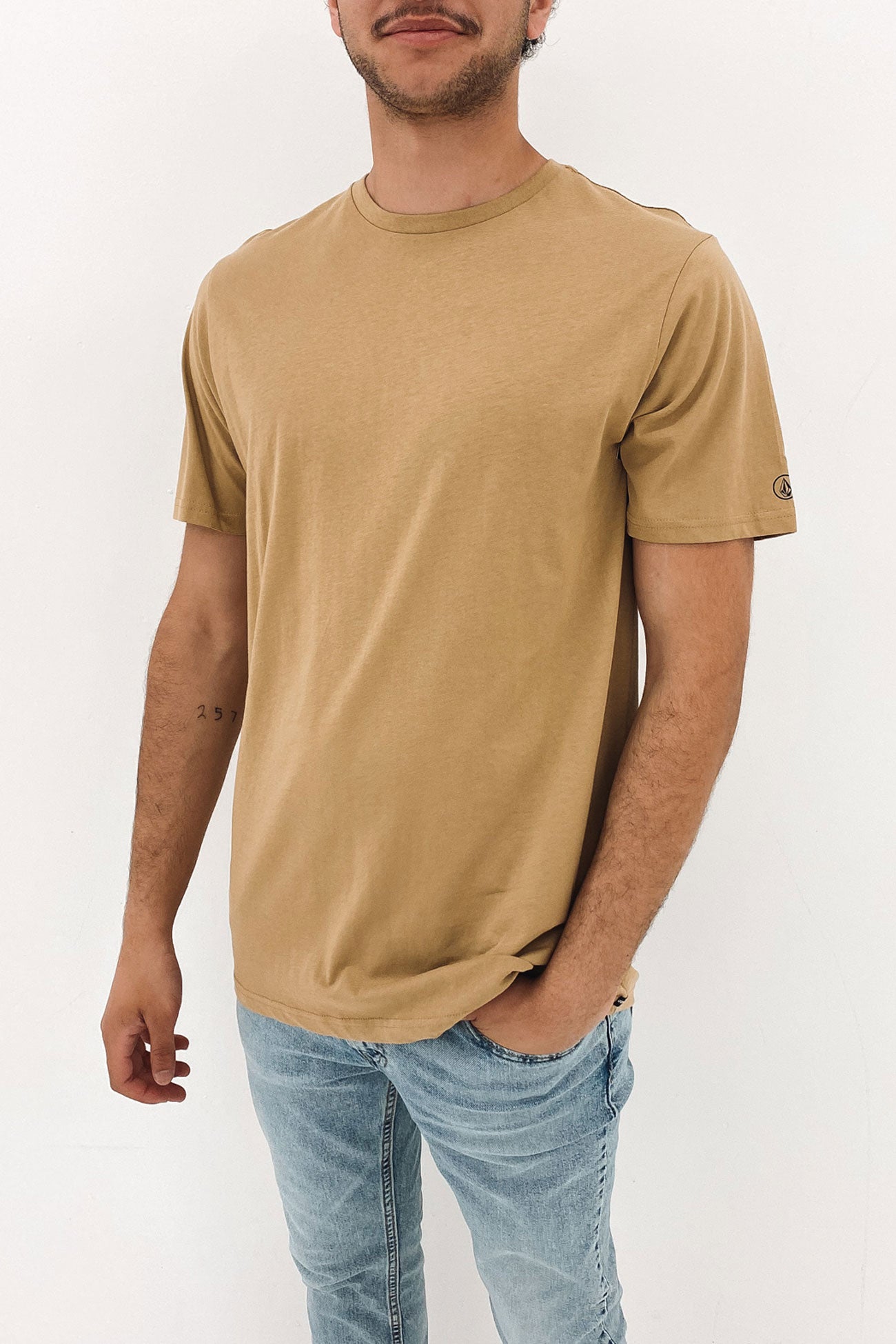 Solid Short Sleeve Tee Khaki